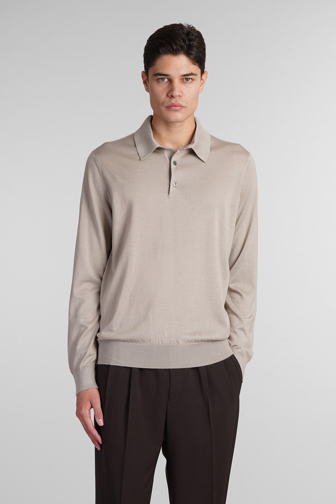 ZEGNA POLO IN BEIGE CASHMERE 