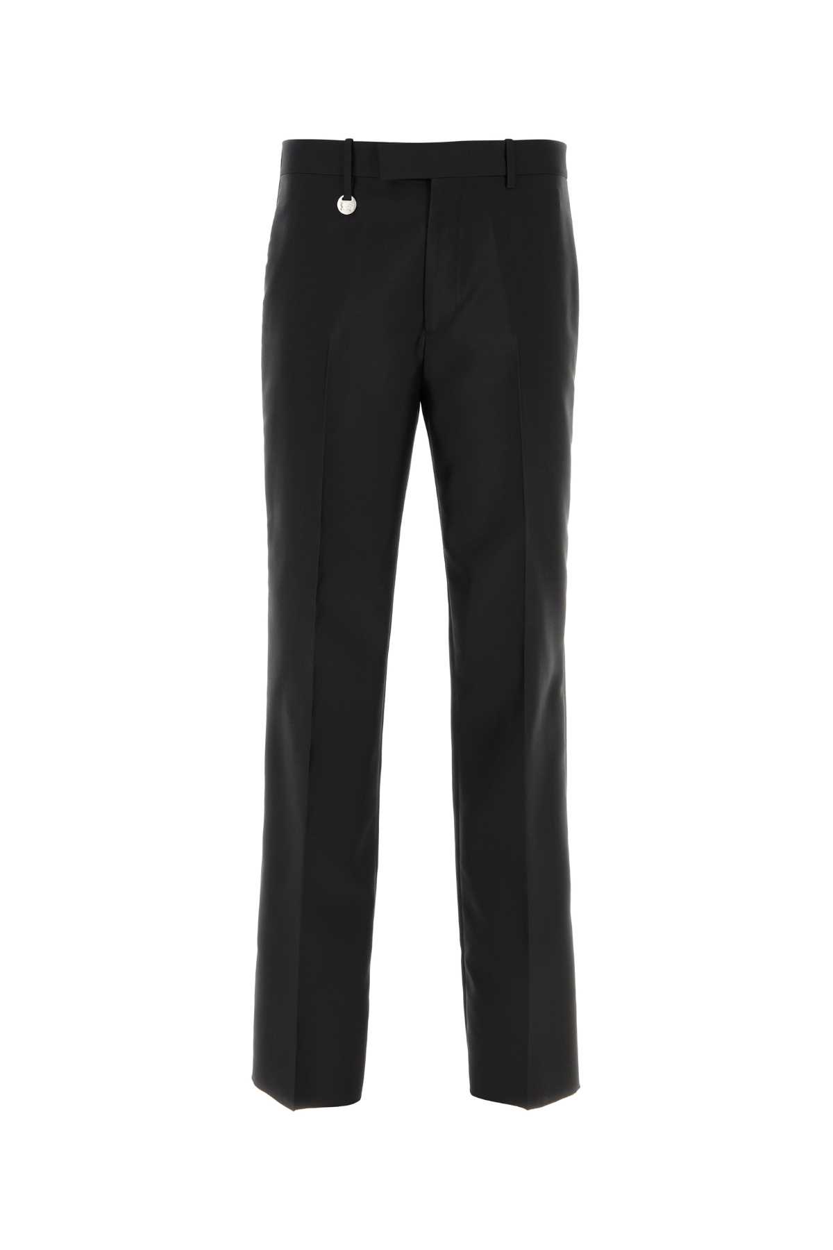 Black Wool Blend Wide-leg Pant