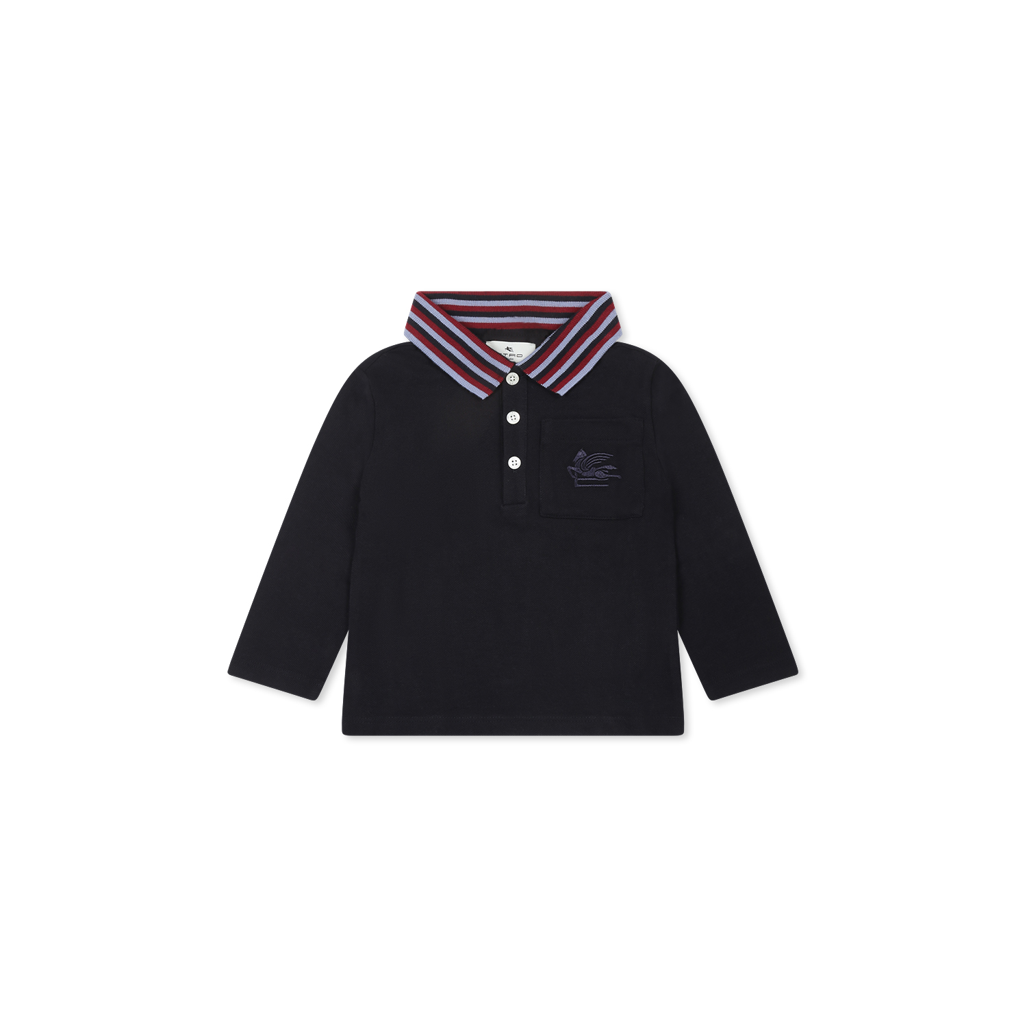 Etro Blue Polo Shirt For Baby Boy With Pegasus In Blue