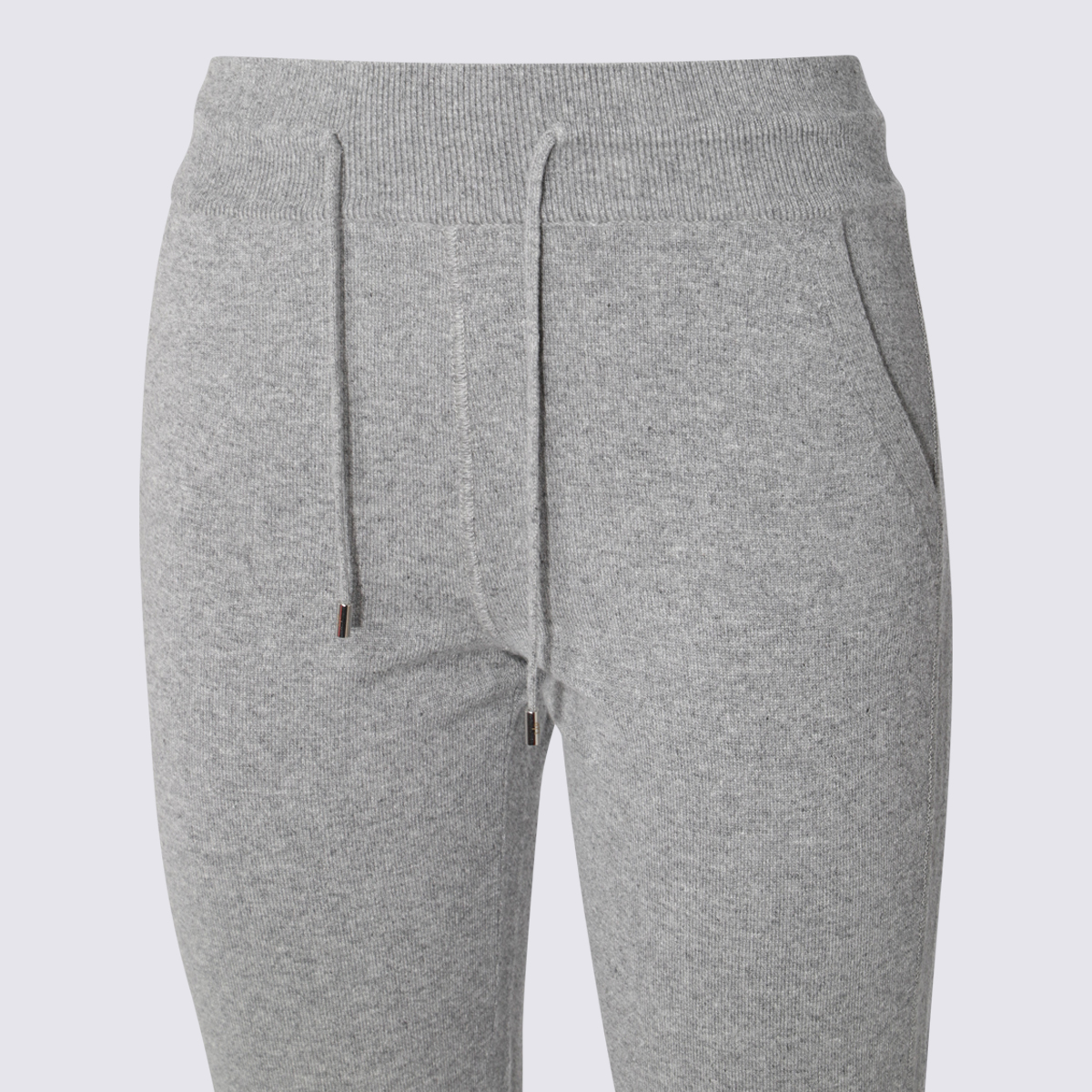 Shop Loro Piana Grey Wool Pants In Flannel Melange