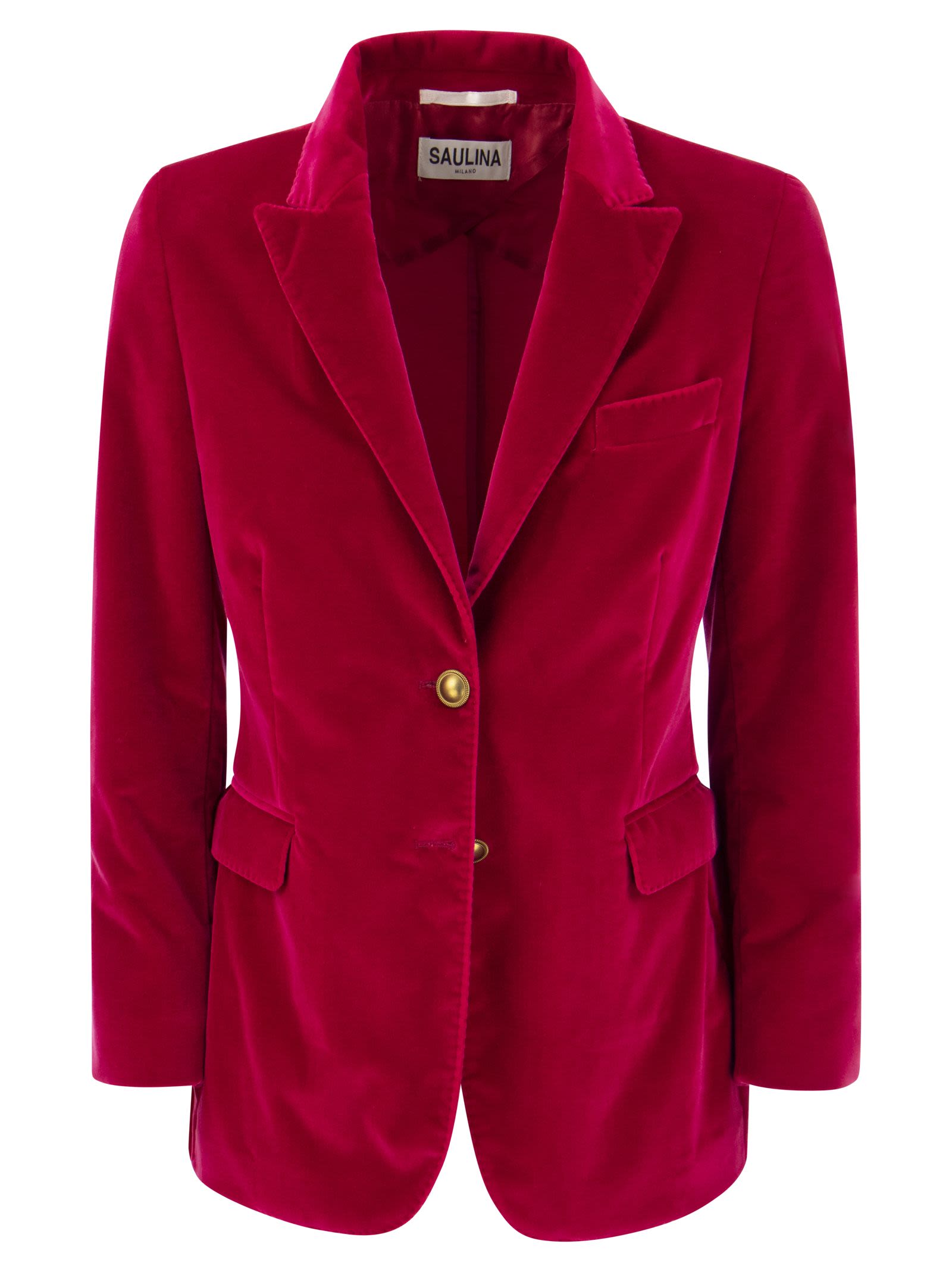 Angelica - Two-button Velvet Blazer