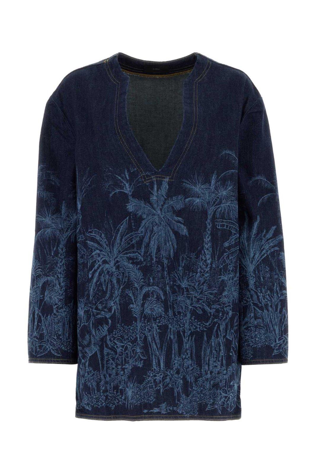 Denim Jungle Toile De Jouy Blouse