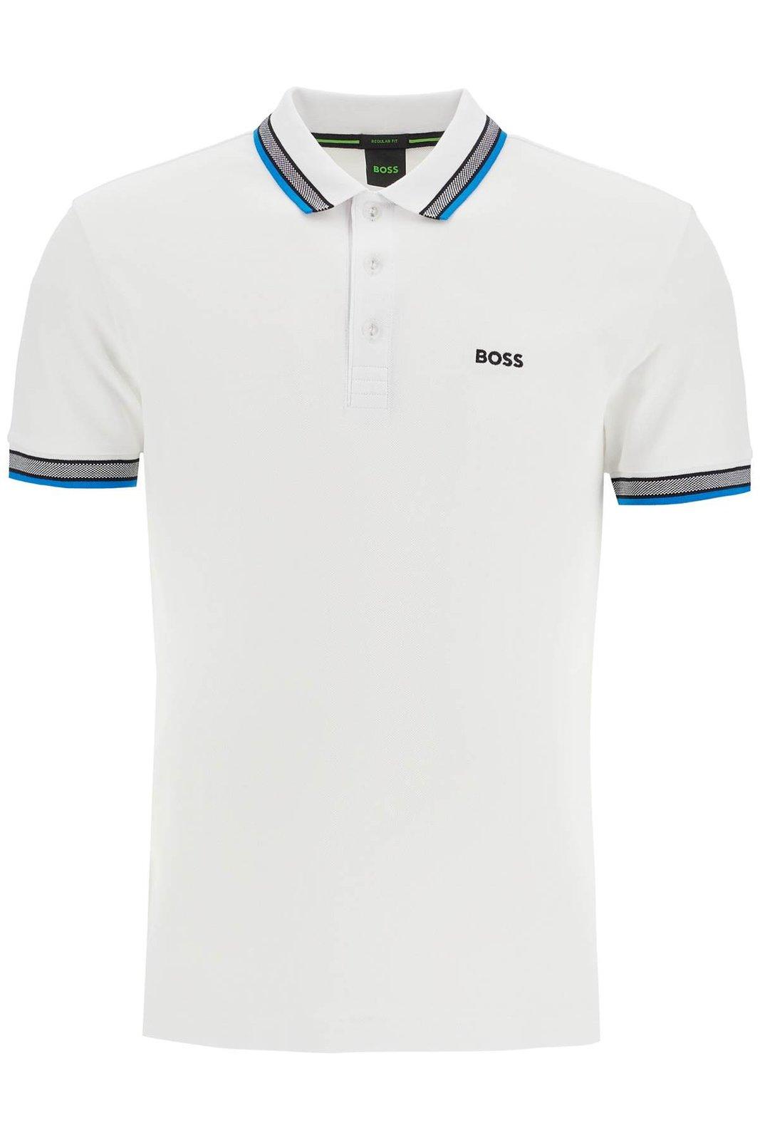 Logo Embroidered Short-sleeved Polo Shirt