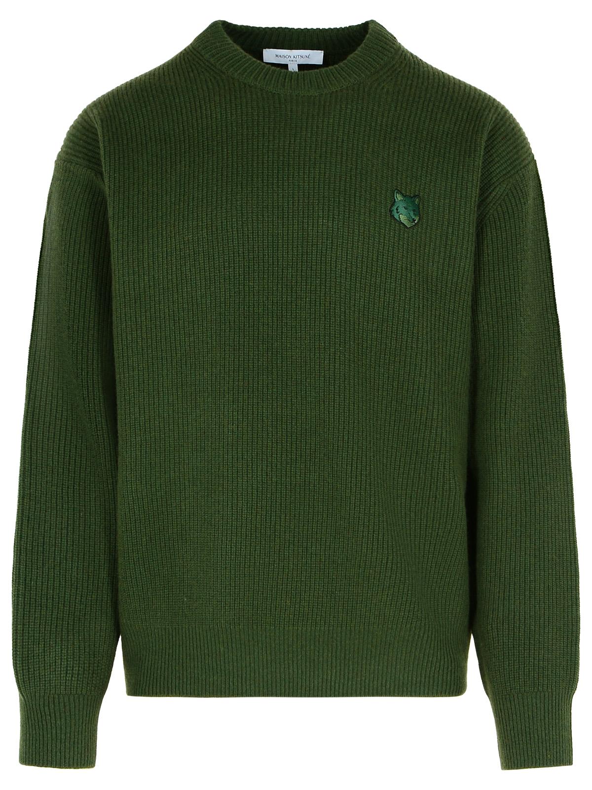 Maison Kitsuné Green Wool Sweater