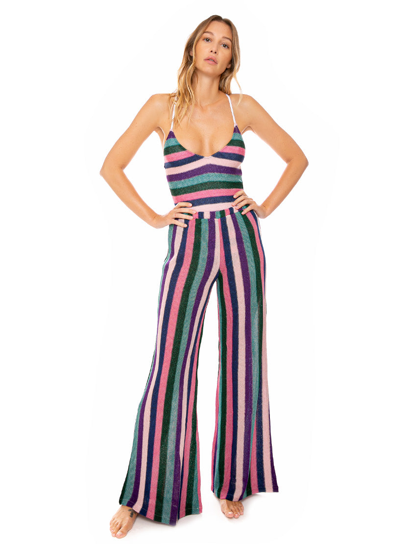 Multicolor Knitted Palazzo Pants