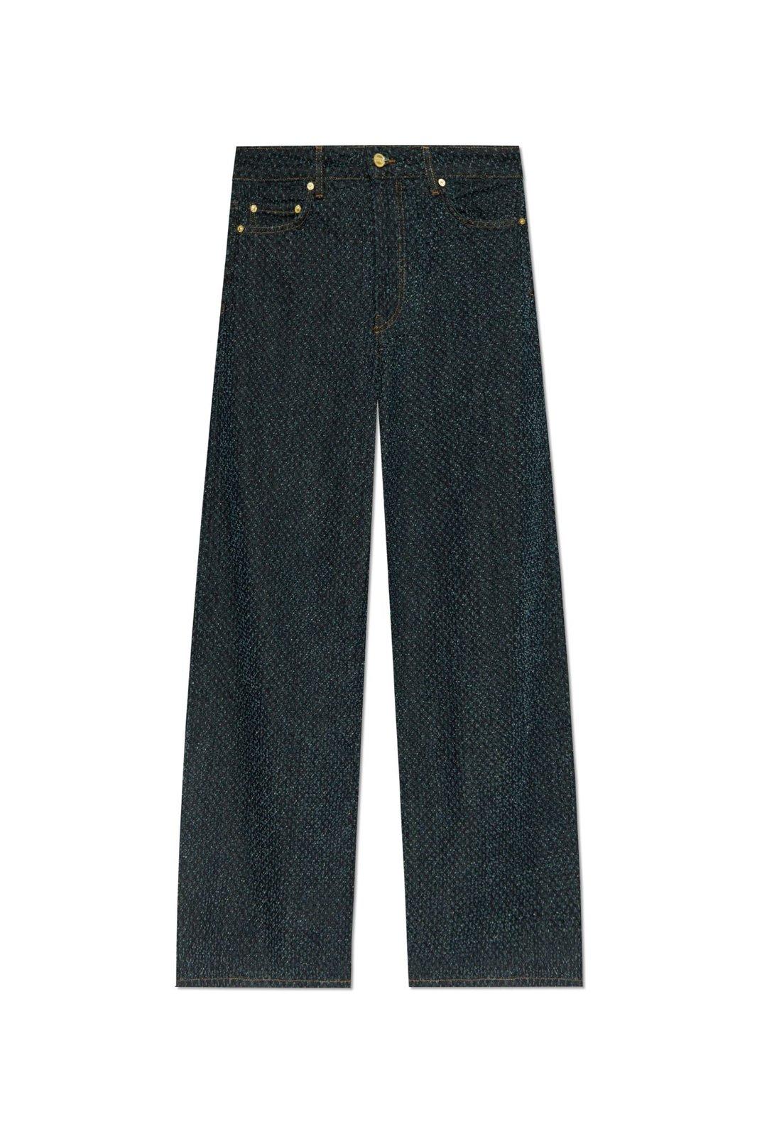 GANNI FLUFFY WIDE JEANS 