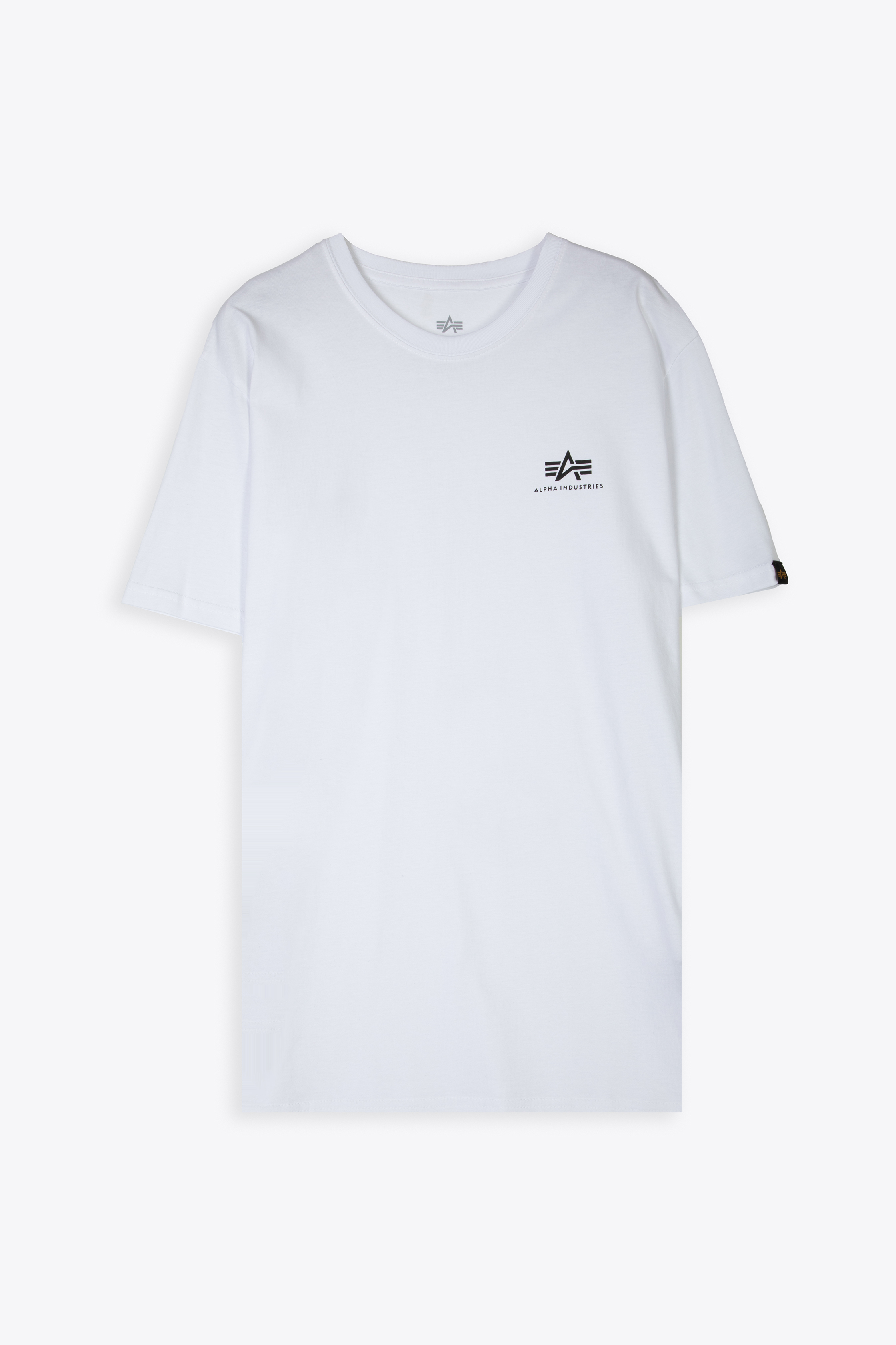 Basic T Small Logo White Cotton T-shirt With Chest Logo