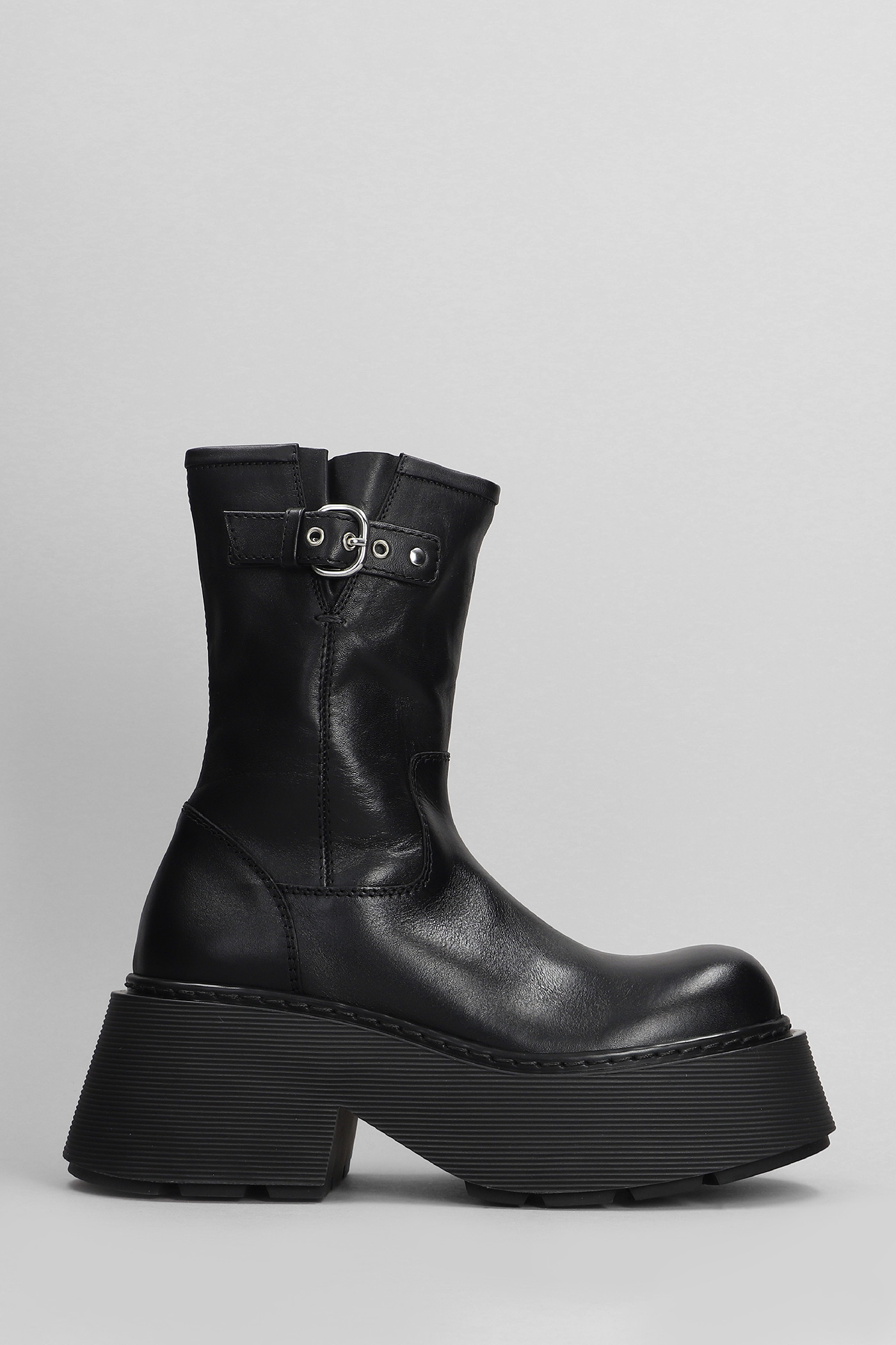 Vic Matié Gospel High Heels Ankle Boots In Black Leather