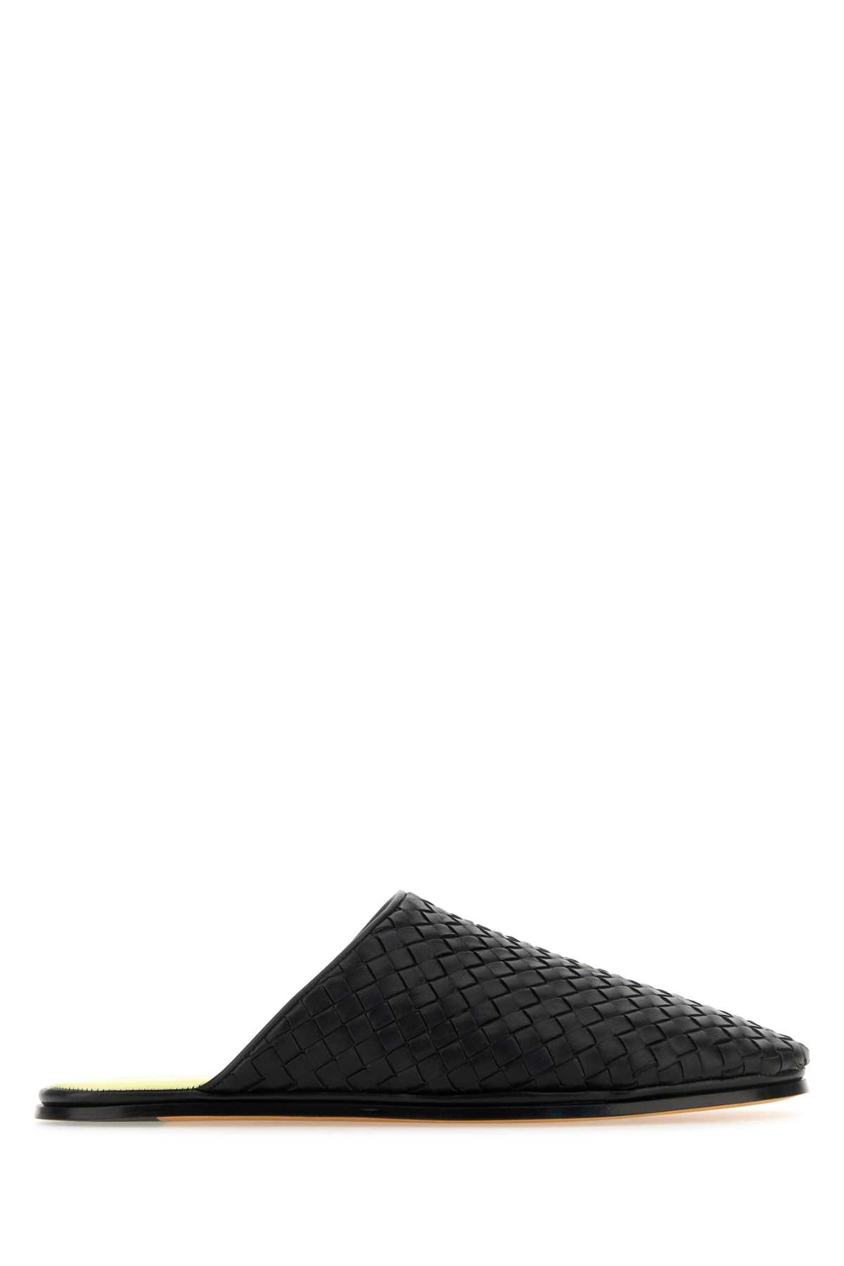 Black Nappa Leather Slippers