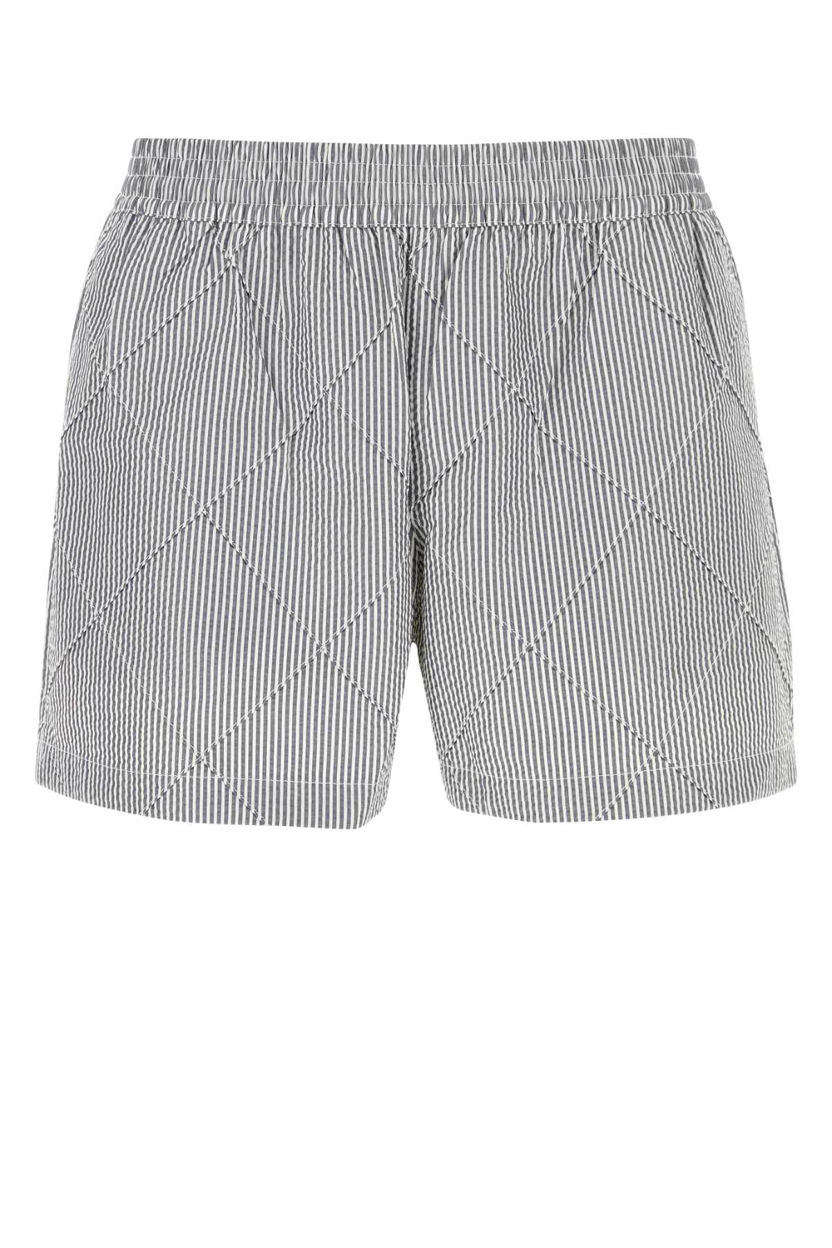 Embroidered Seersucker Swimming Shorts