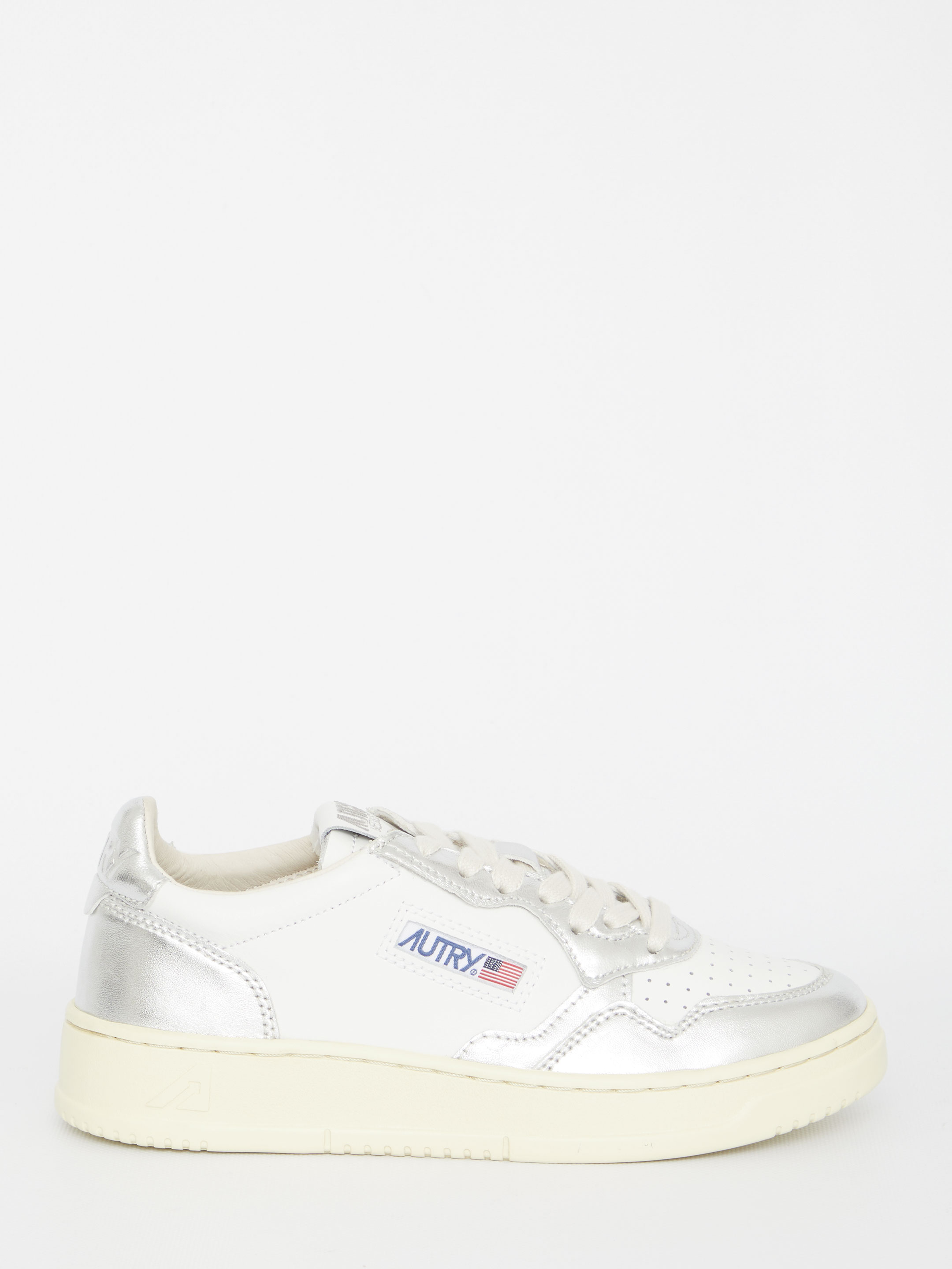 Medalist Silver And White Sneakers