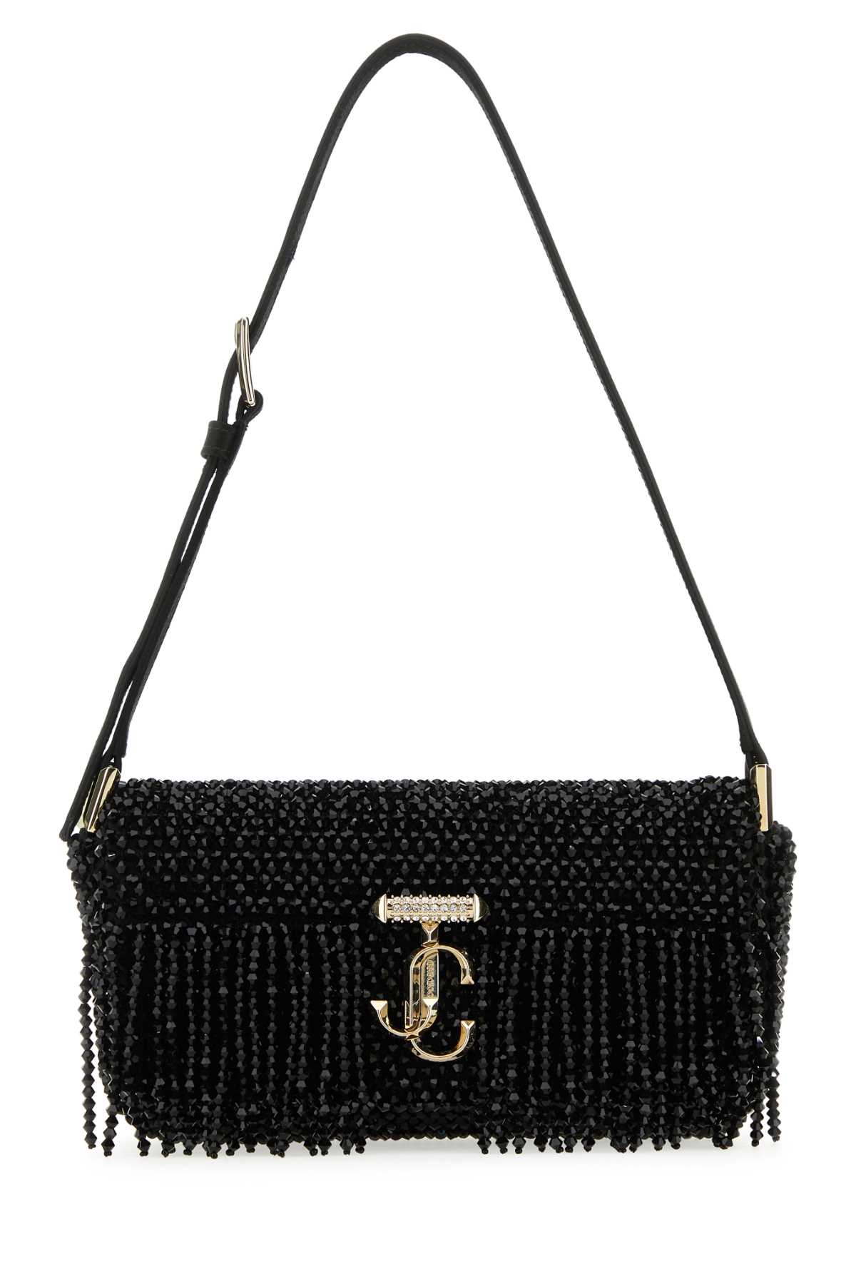 Black Satin Mini Avenue Shoulder Bag