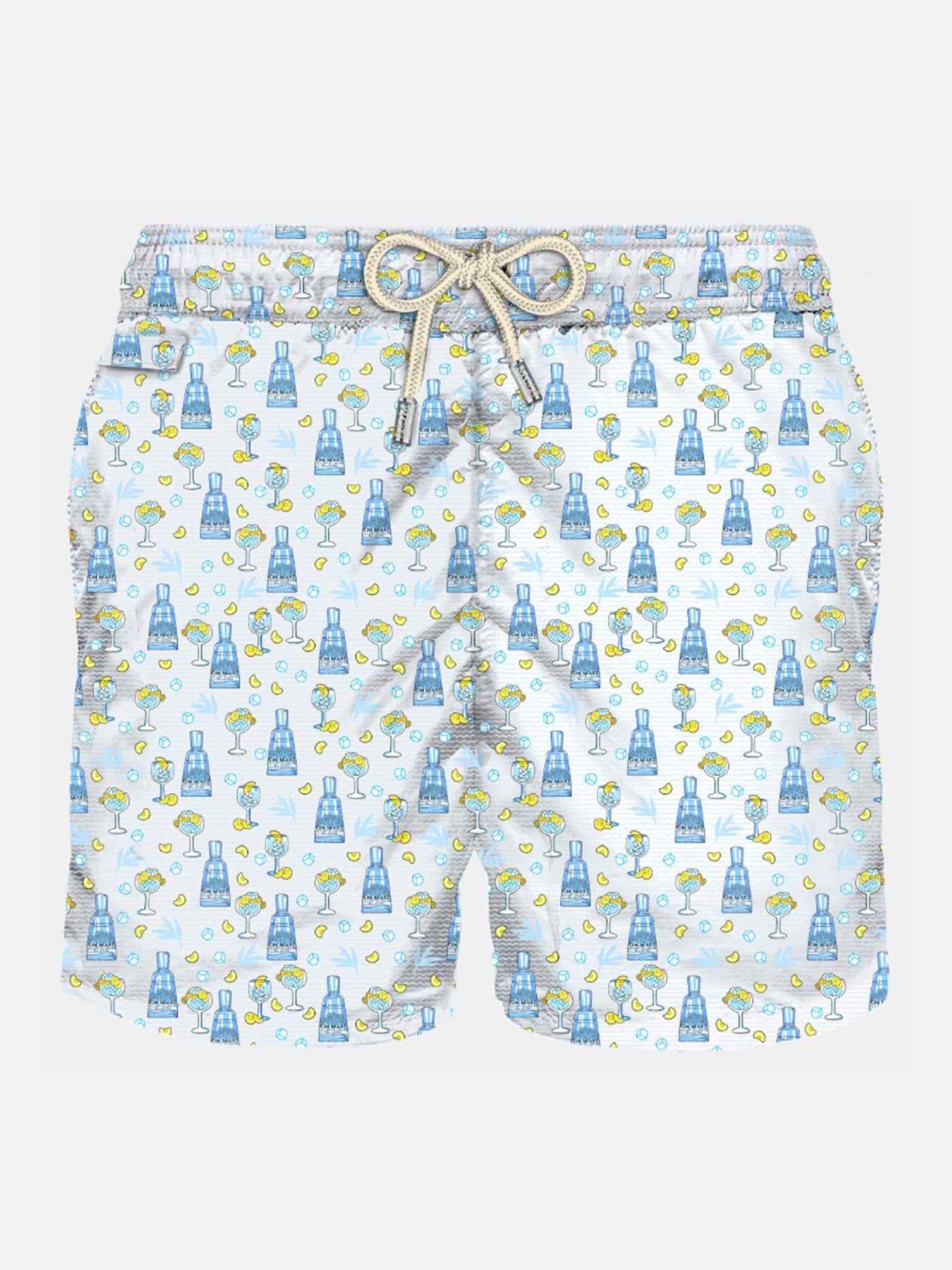 Man Light Fabric Swim Shorts With Gin Print Gin Mare Special Edition