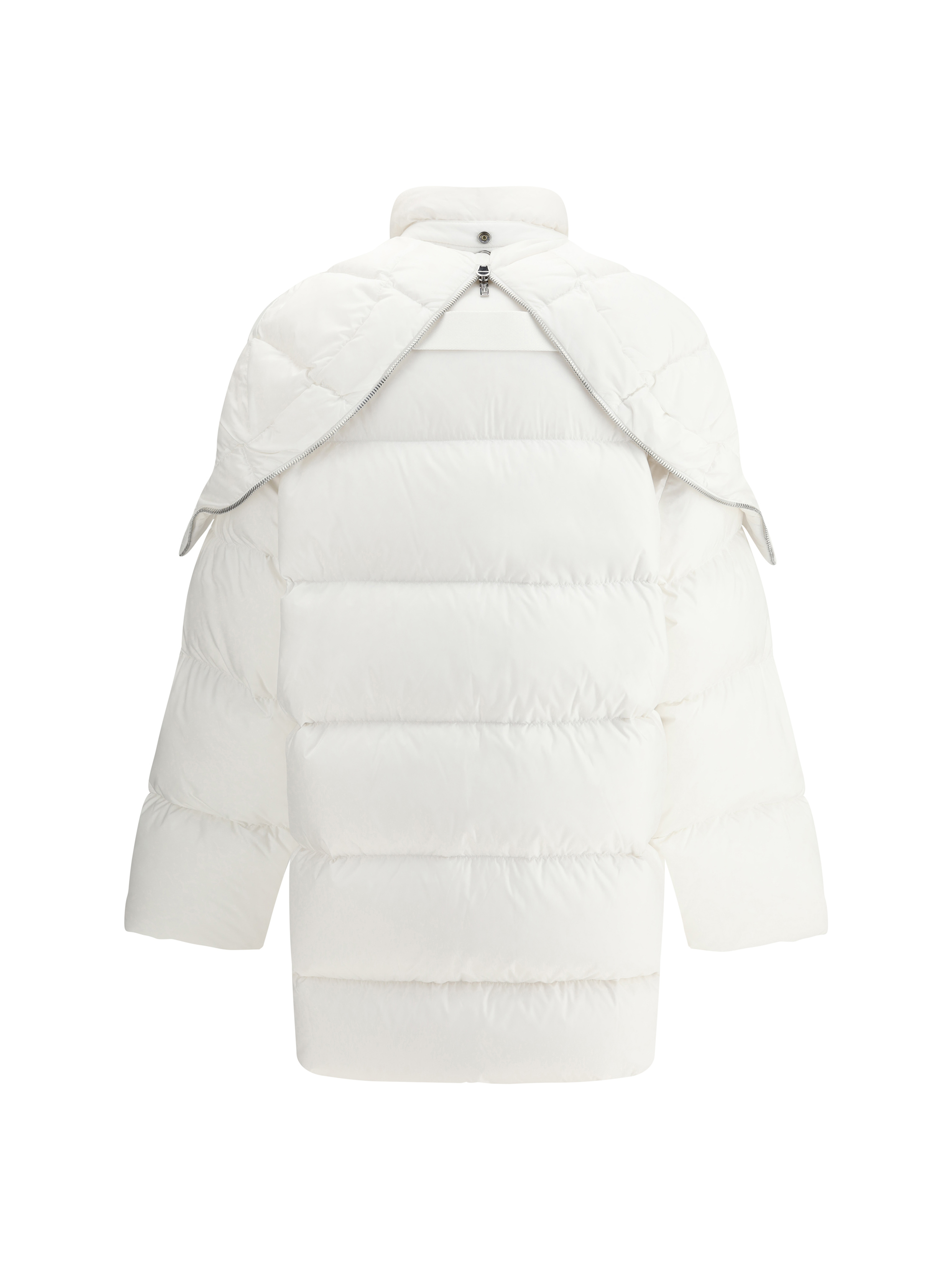 Moncler Genius Cyclopic White Down Jacket With Removable Hood And Logo Patch In Tech Fabric Man In White