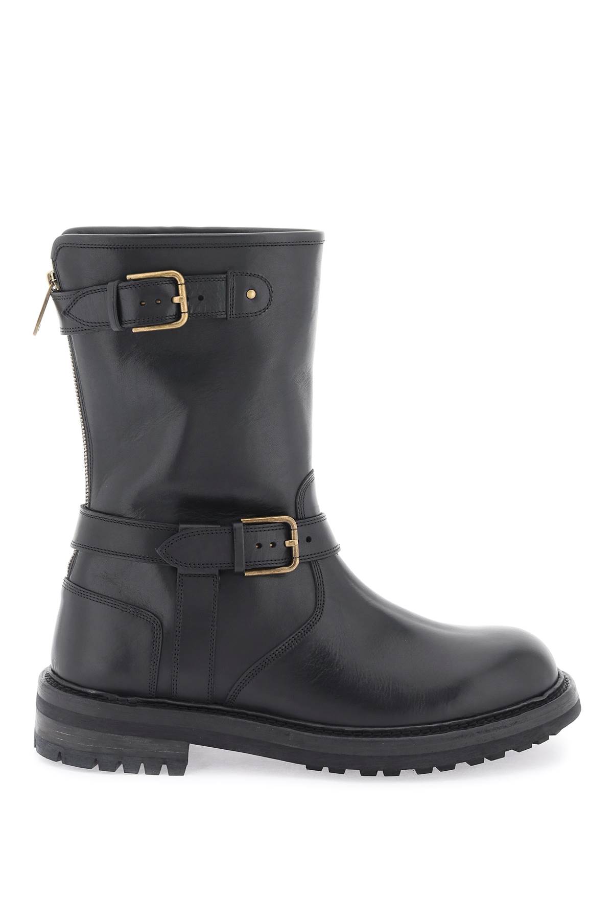 Leather Biker Boots