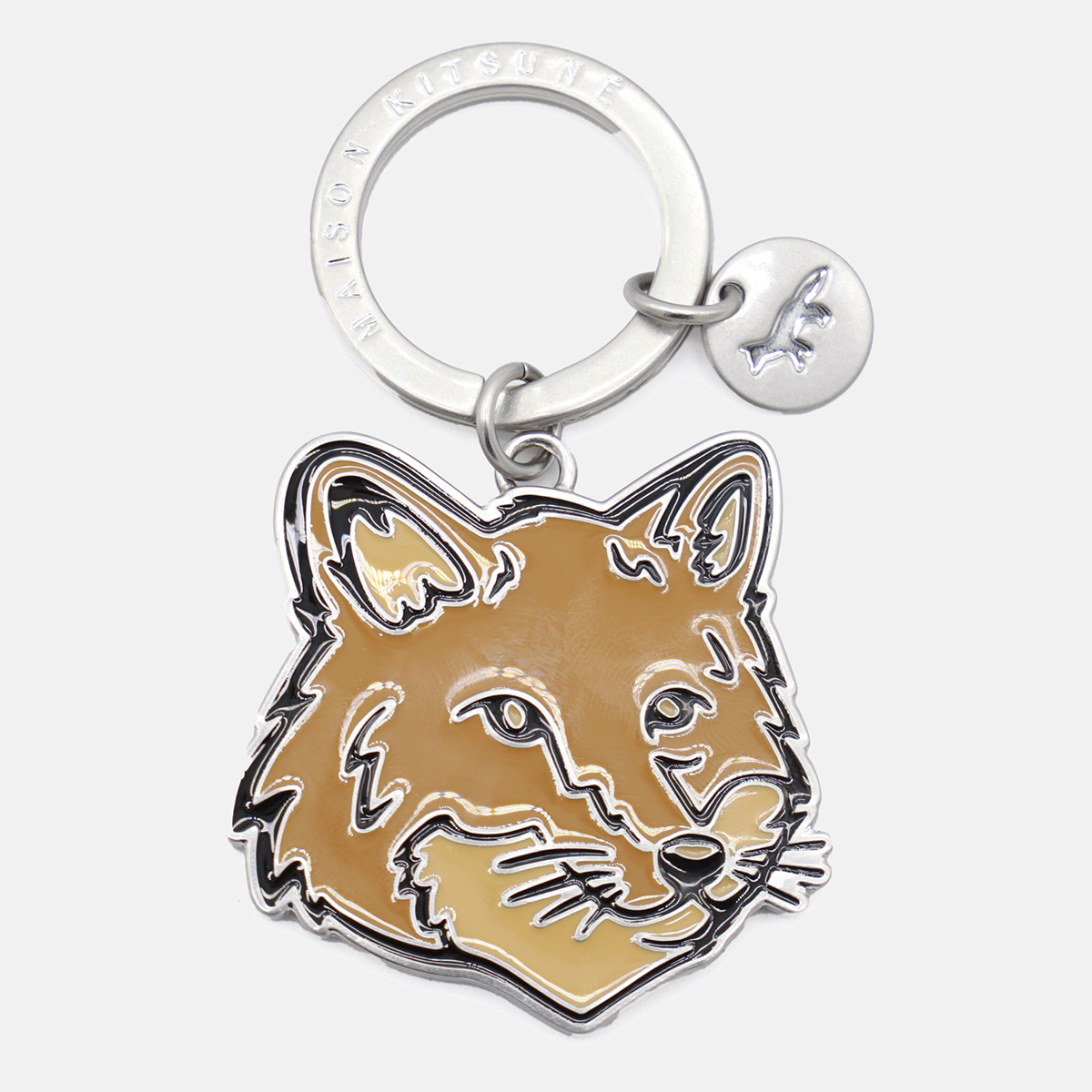 Maison Kitsuné Silver Tone Metal Key Ring