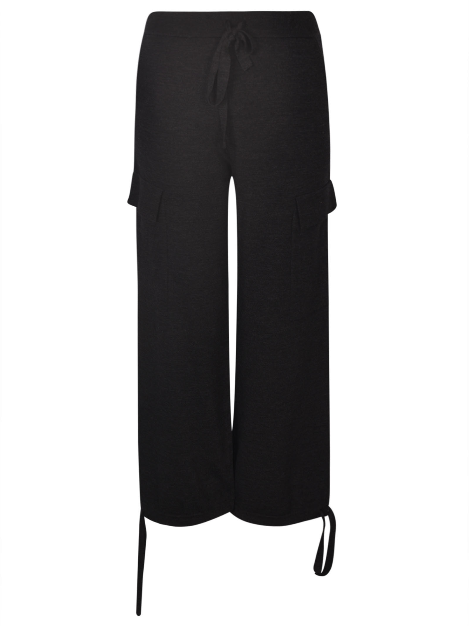 Parosh Drawstring Waist Wide Leg Cargo Trousers