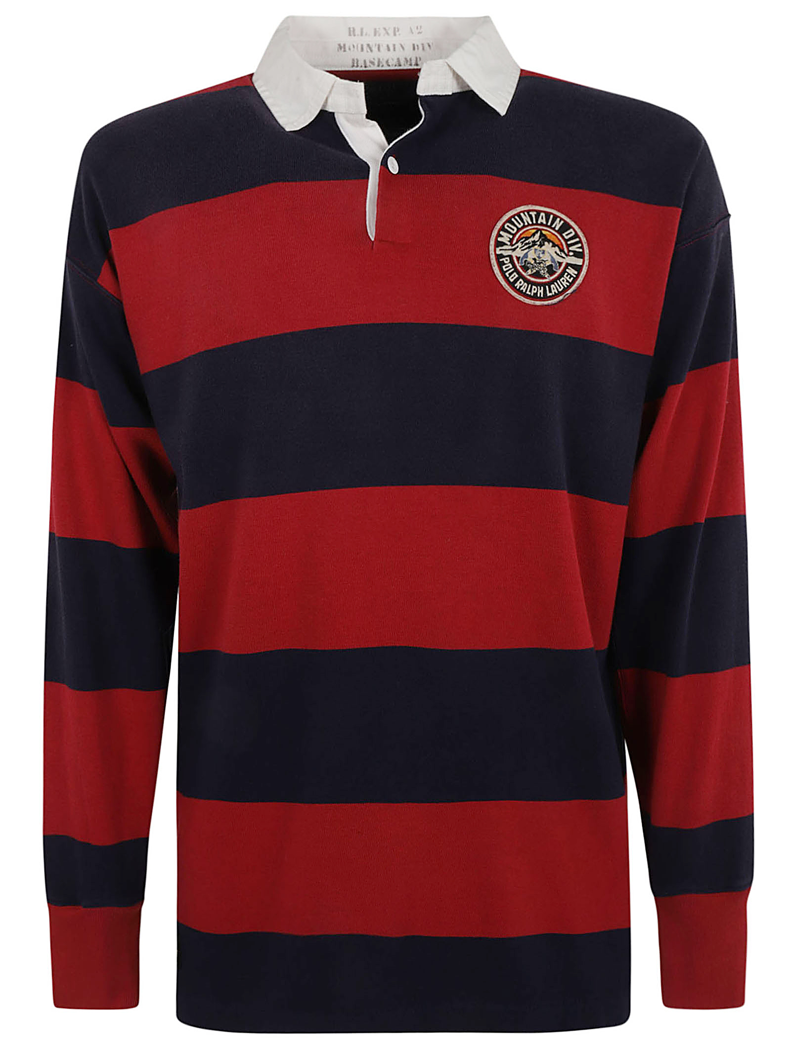 Logo Patch Striped Long-sleeve Polo Shirt