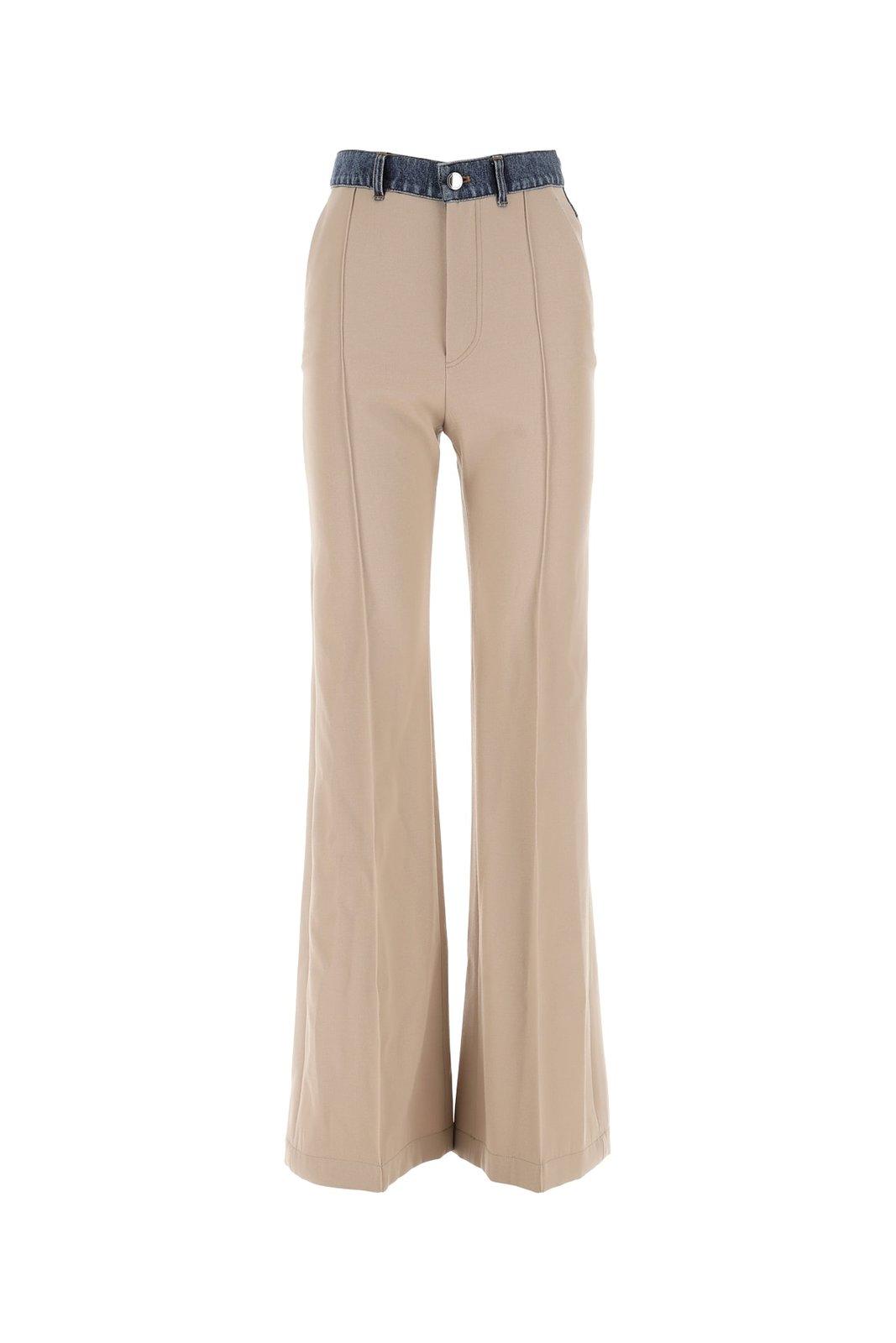 Chloé Bimaterial Flared Pants