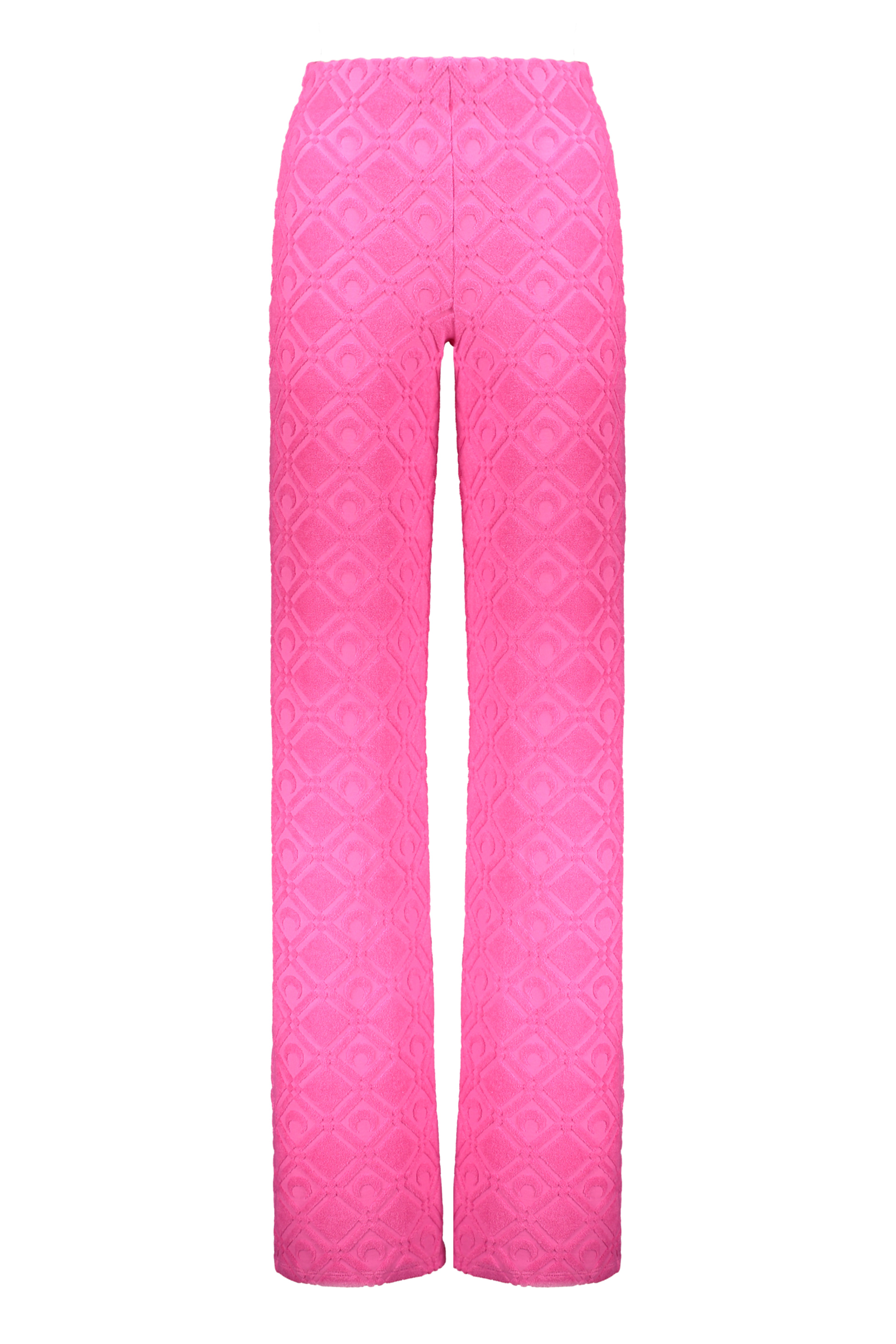 Shop Marine Serre Logo Jacquard Trousers In Fuchsia