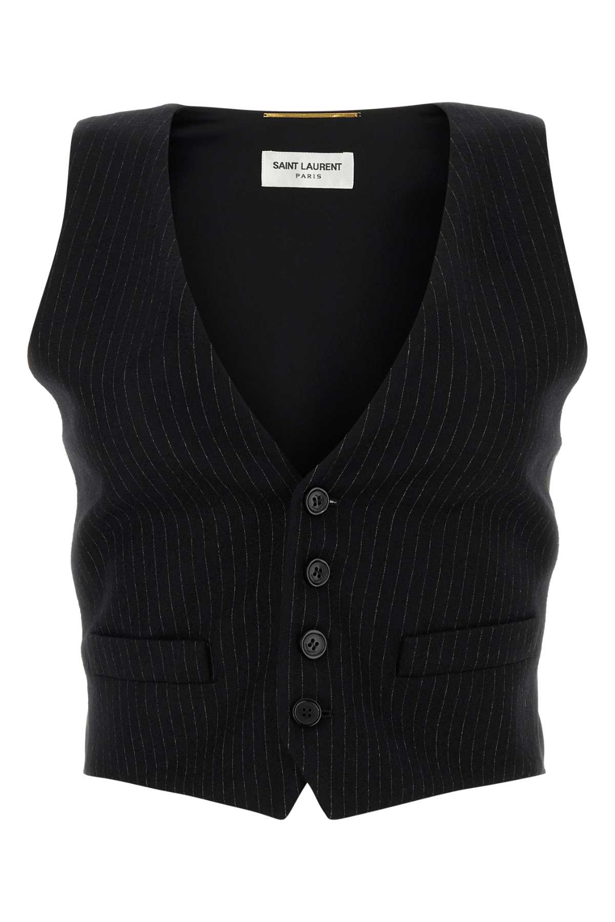 Embroidered Wool Blend Vest