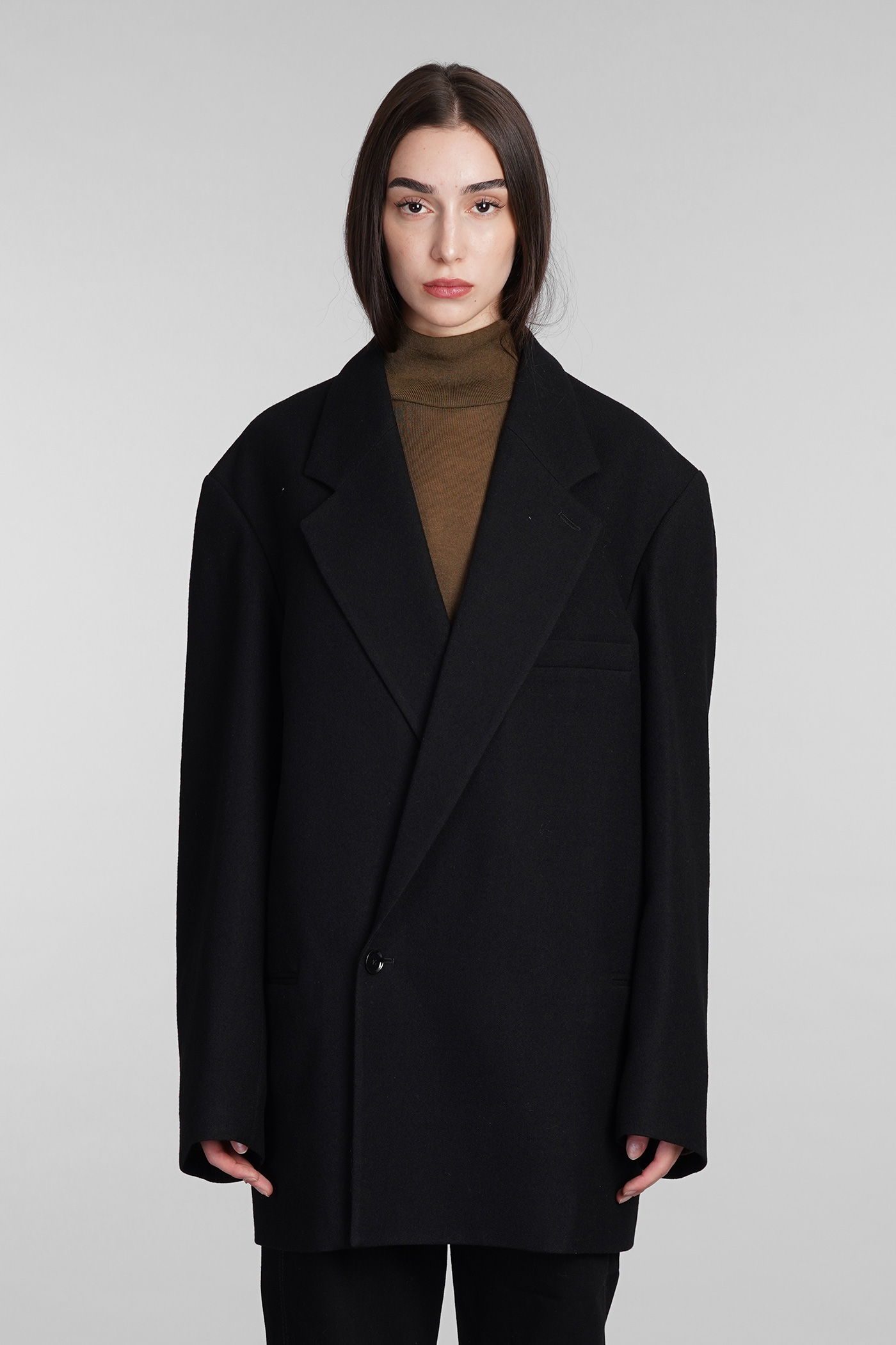 Coat In Black Wool