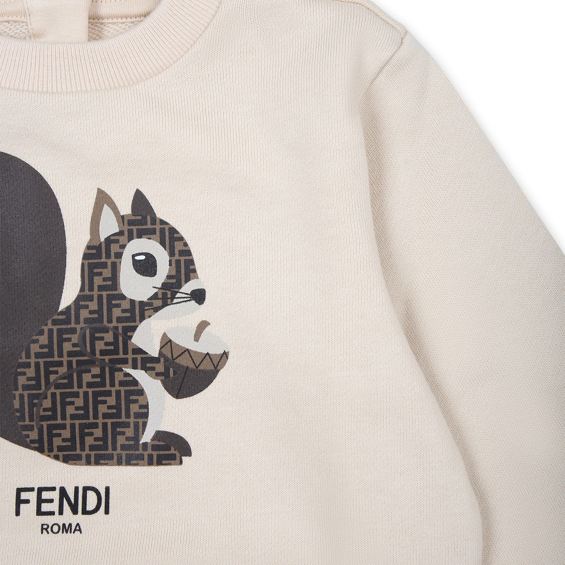 Shop Fendi Beige Sweatshirt For Babykids With Logo Squirrel