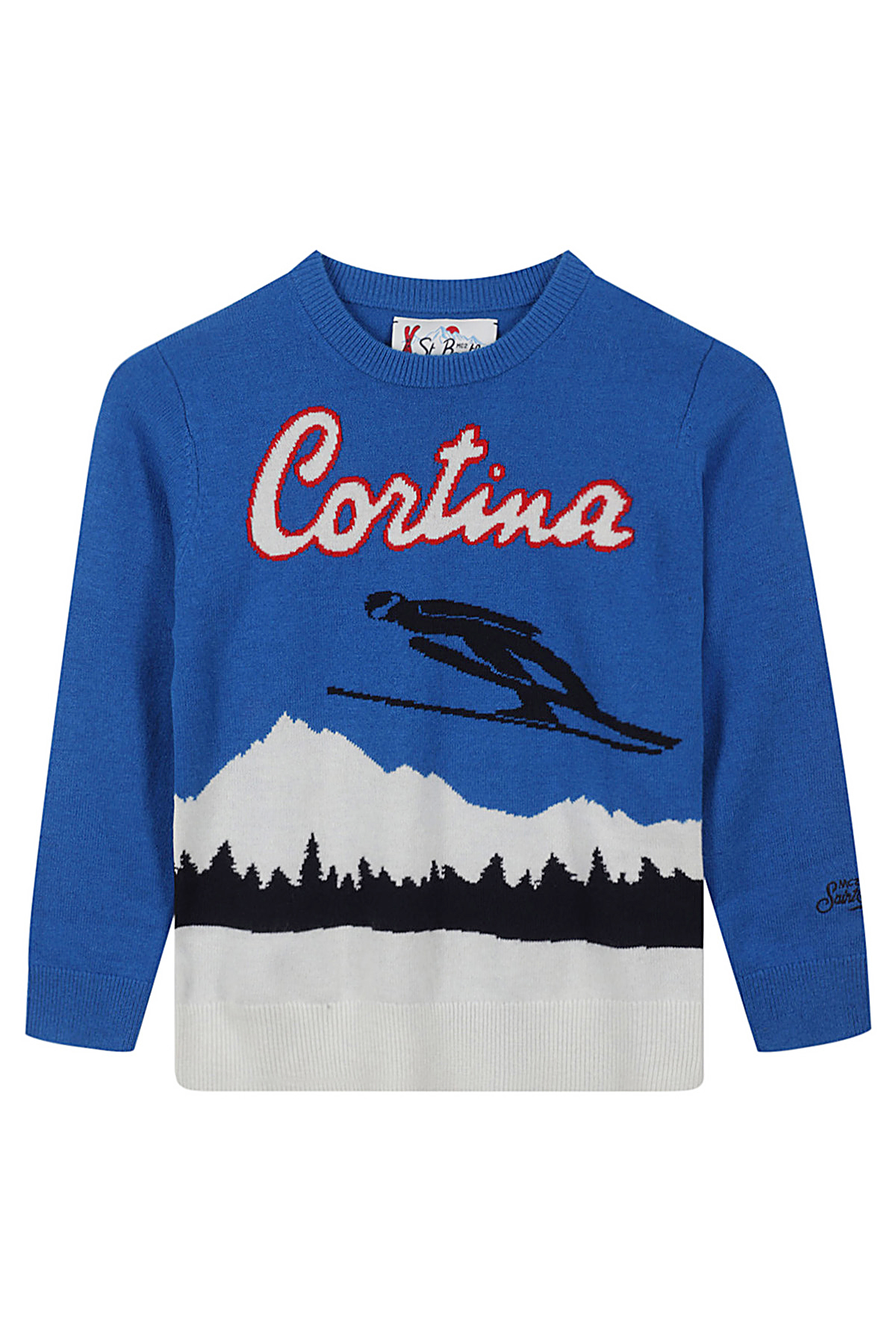 Shop Mc2 Saint Barth Crewneck Postcard Jacquard