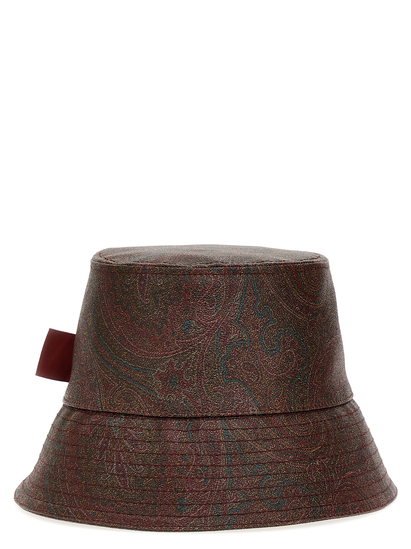 Black Version Paisley Bucket Hat In Red