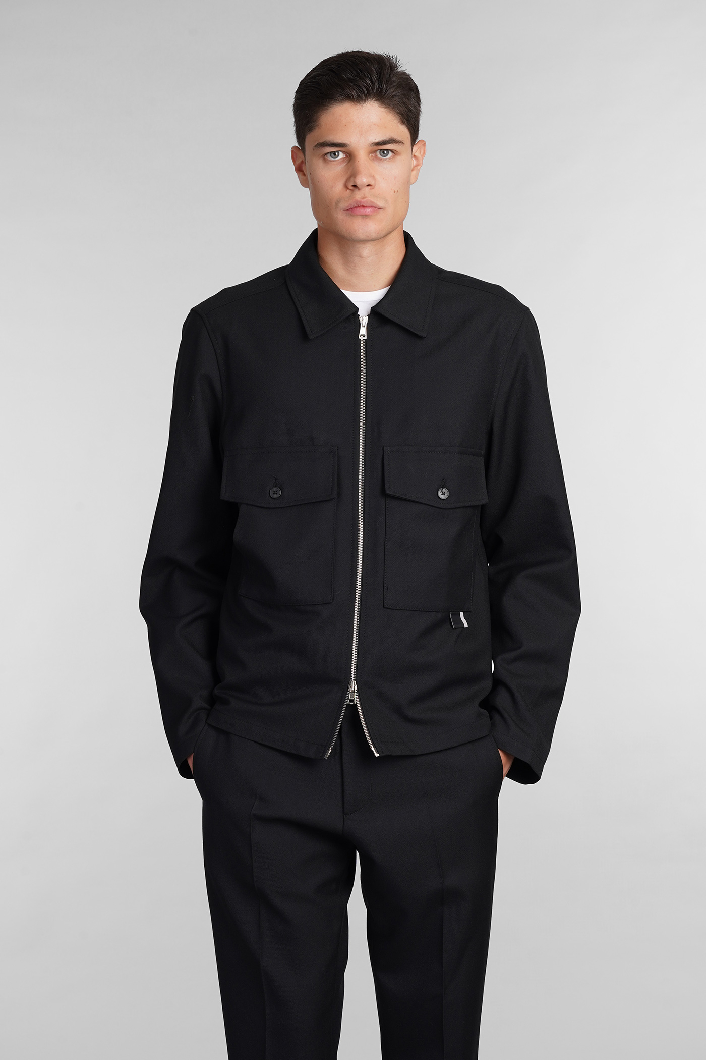 S130 Casual Jacket In Black Wool