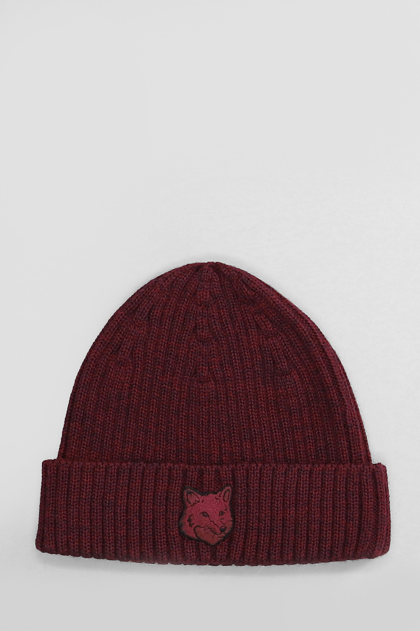 Maison Kitsuné Hats In Bordeaux Wool