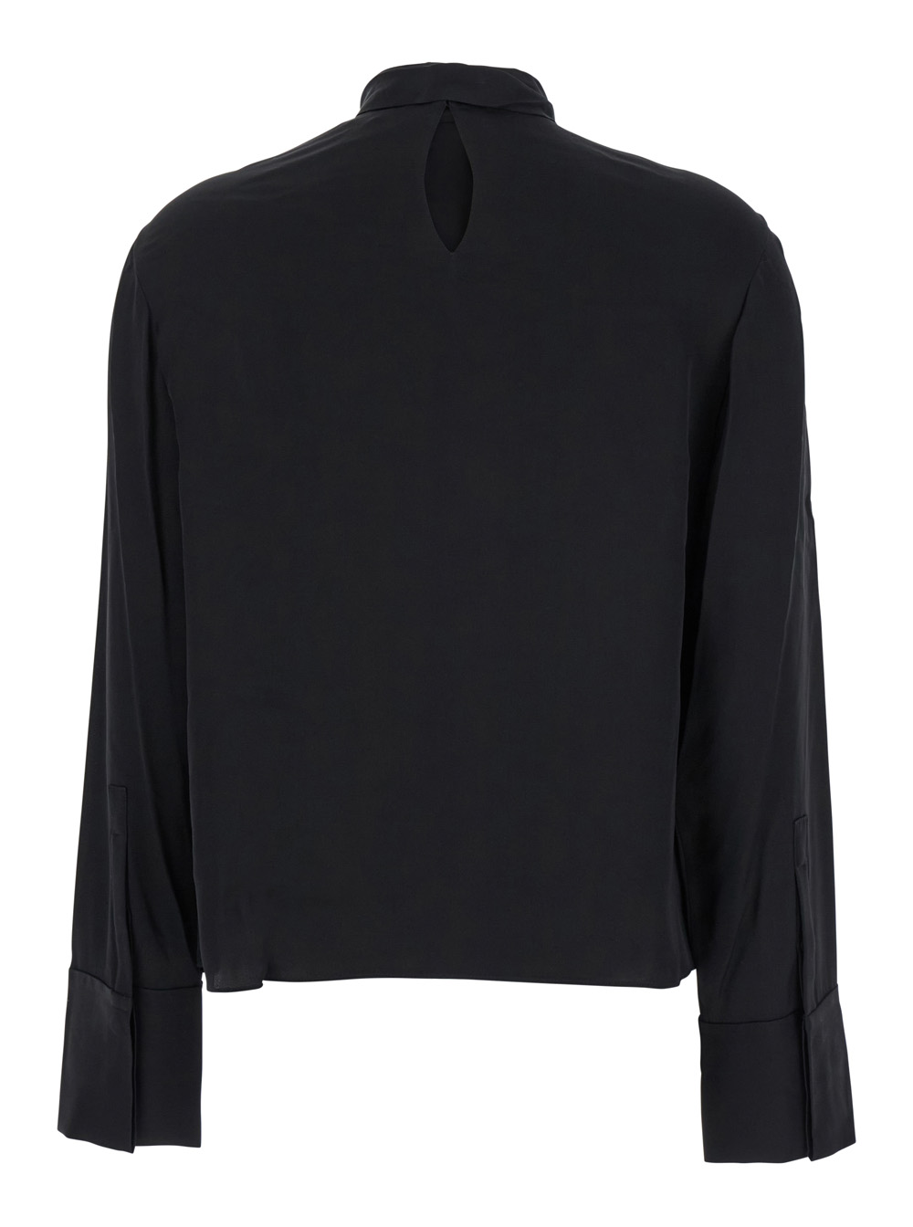 Theory Black Blouse With Scarf In Silk Woman In Black