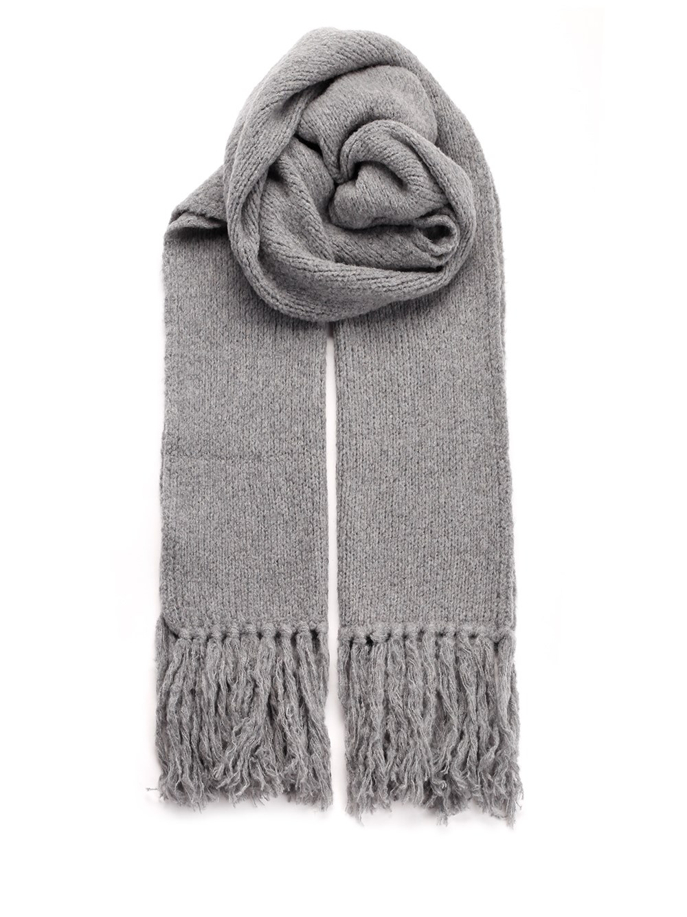 Grey Wool And Cashmere Scarf