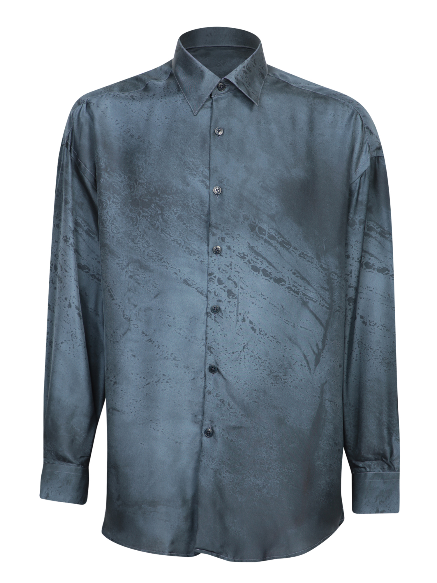 Valentino Blue Oversized Silk Shirt