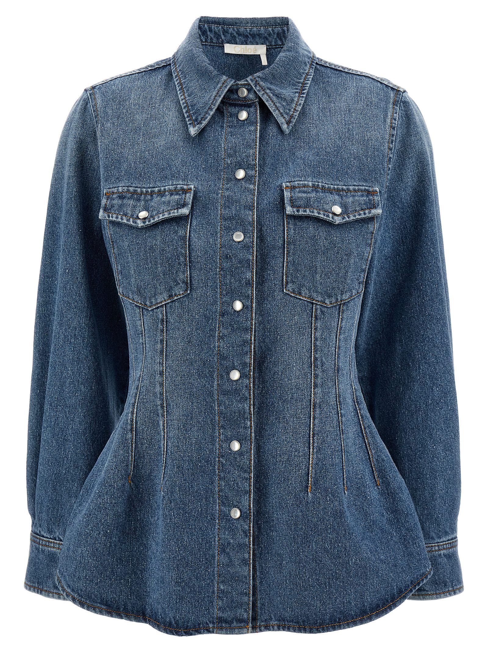 Chloé Cotton Blend Denim Shirt