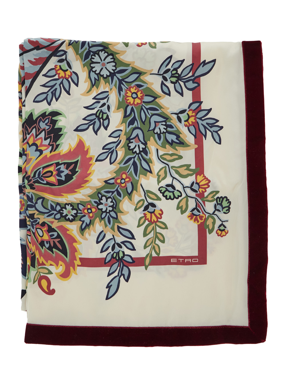 boheme Multicolor Scarf With Floreal Motif In Silk Woman