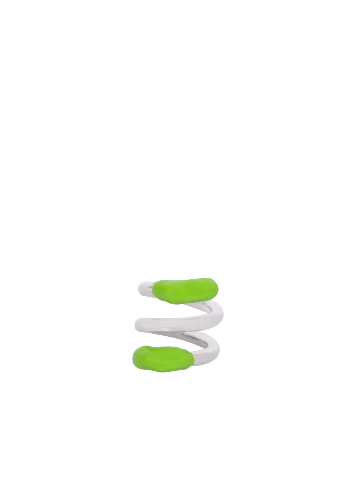 Fusillo Rubberized Silver/ Green Ring