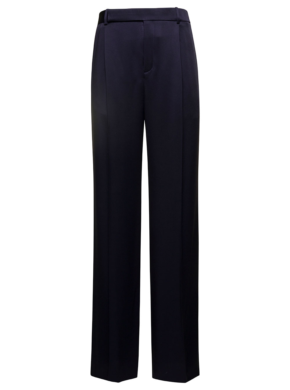 Black Tailored Cut Trousers Satin Finish In Acetate Man