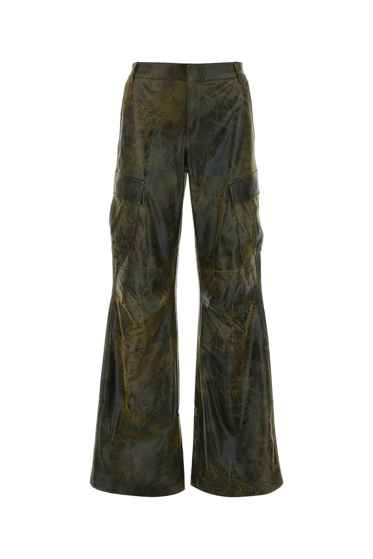 Printed Synthetic Leather Cargo Pant