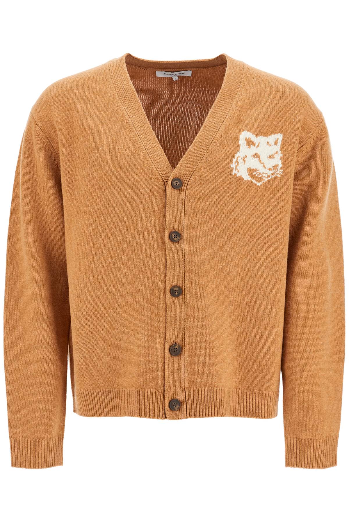 Maison Kitsuné fox Head Wool Cardigan With