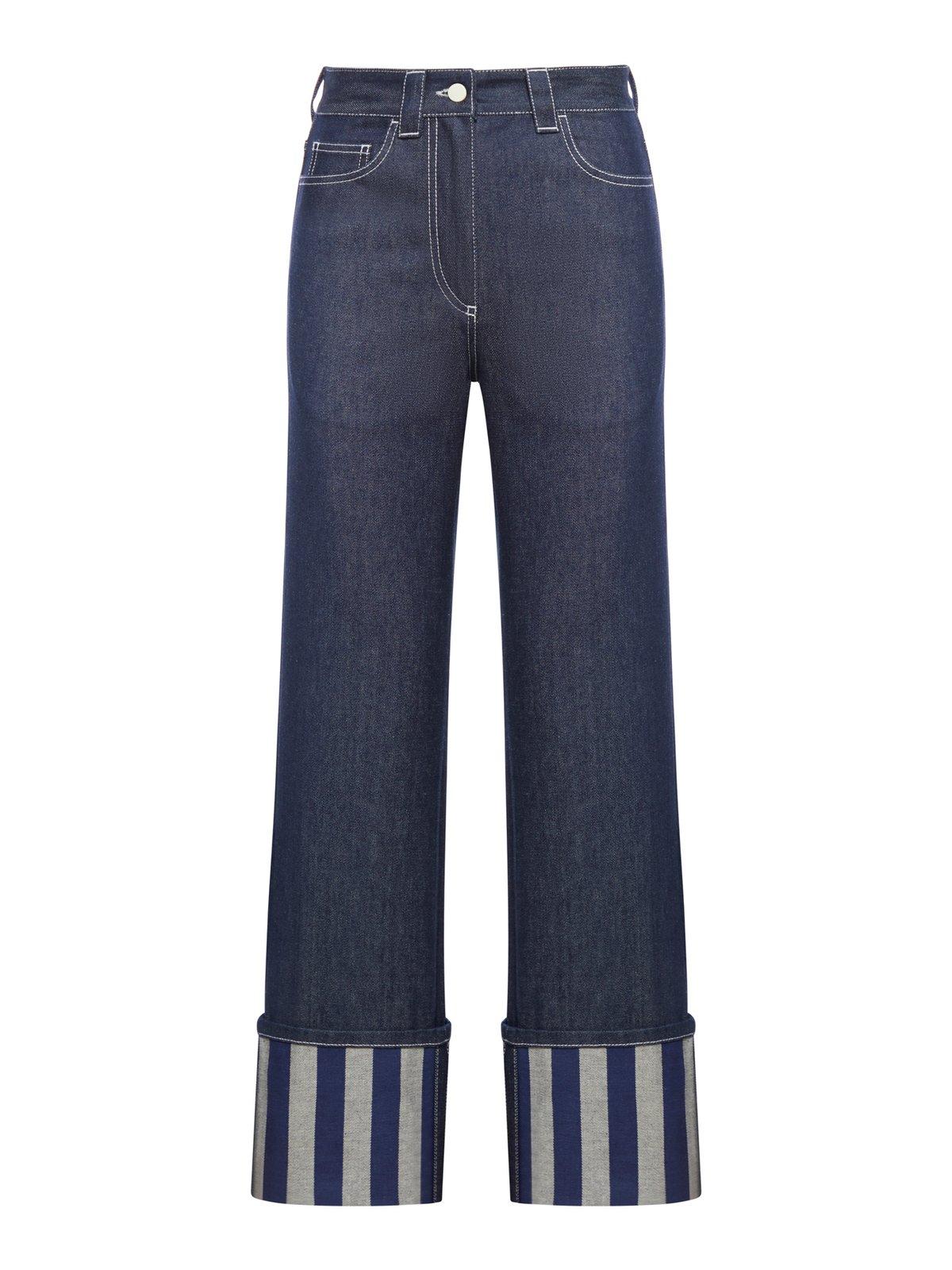 Straight Leg Turn-up Hem Jeans