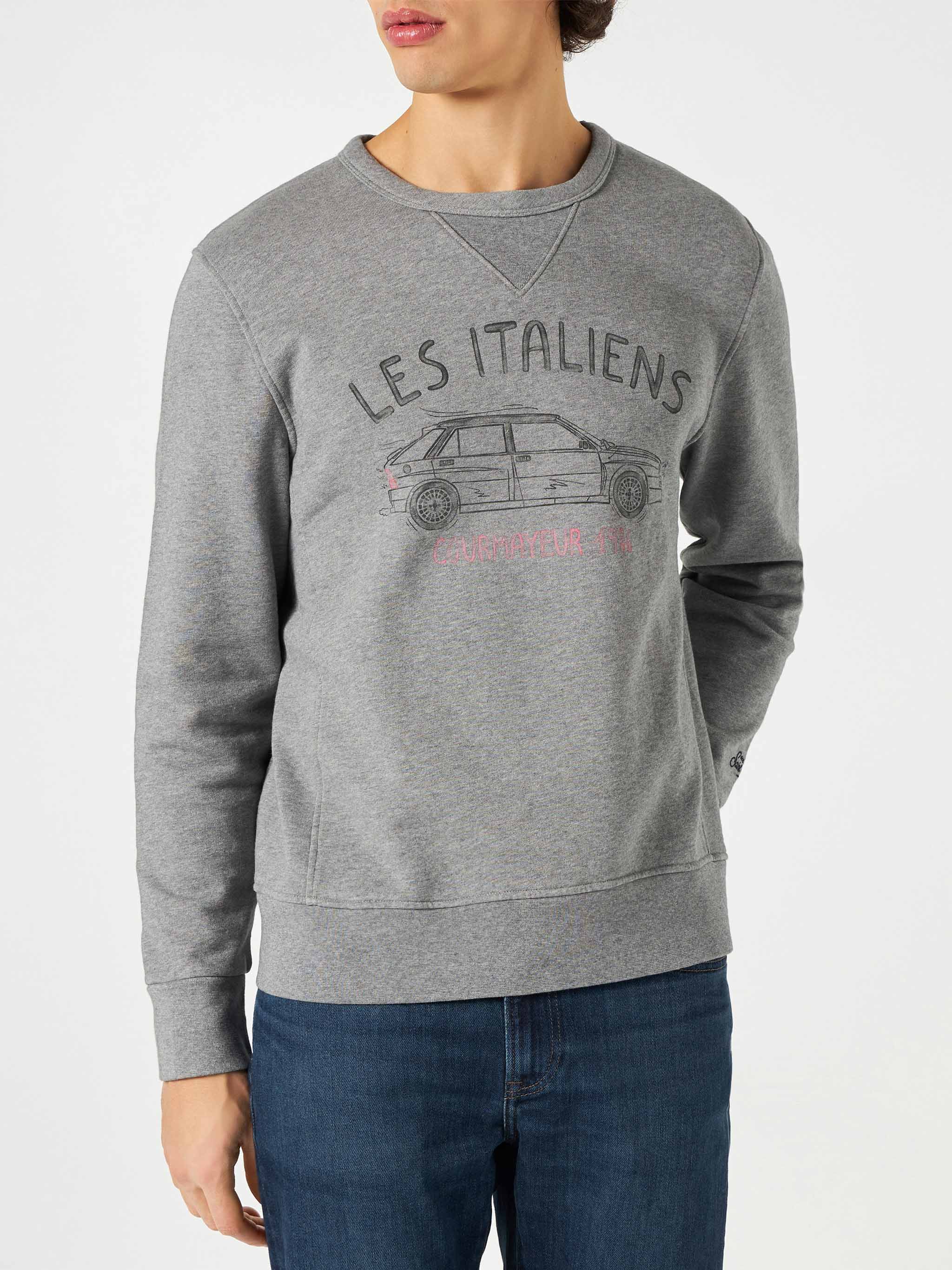 Cotton Sweatshirt With Les Italiens Print