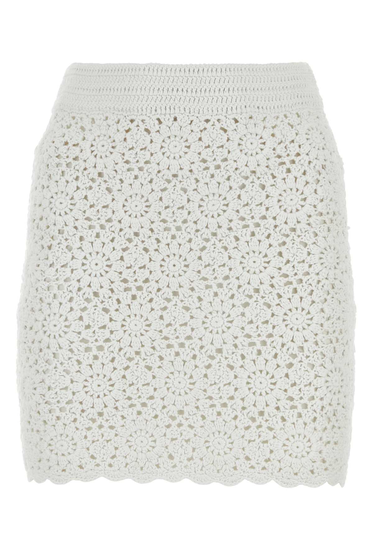 White Crochet Mini Skirt