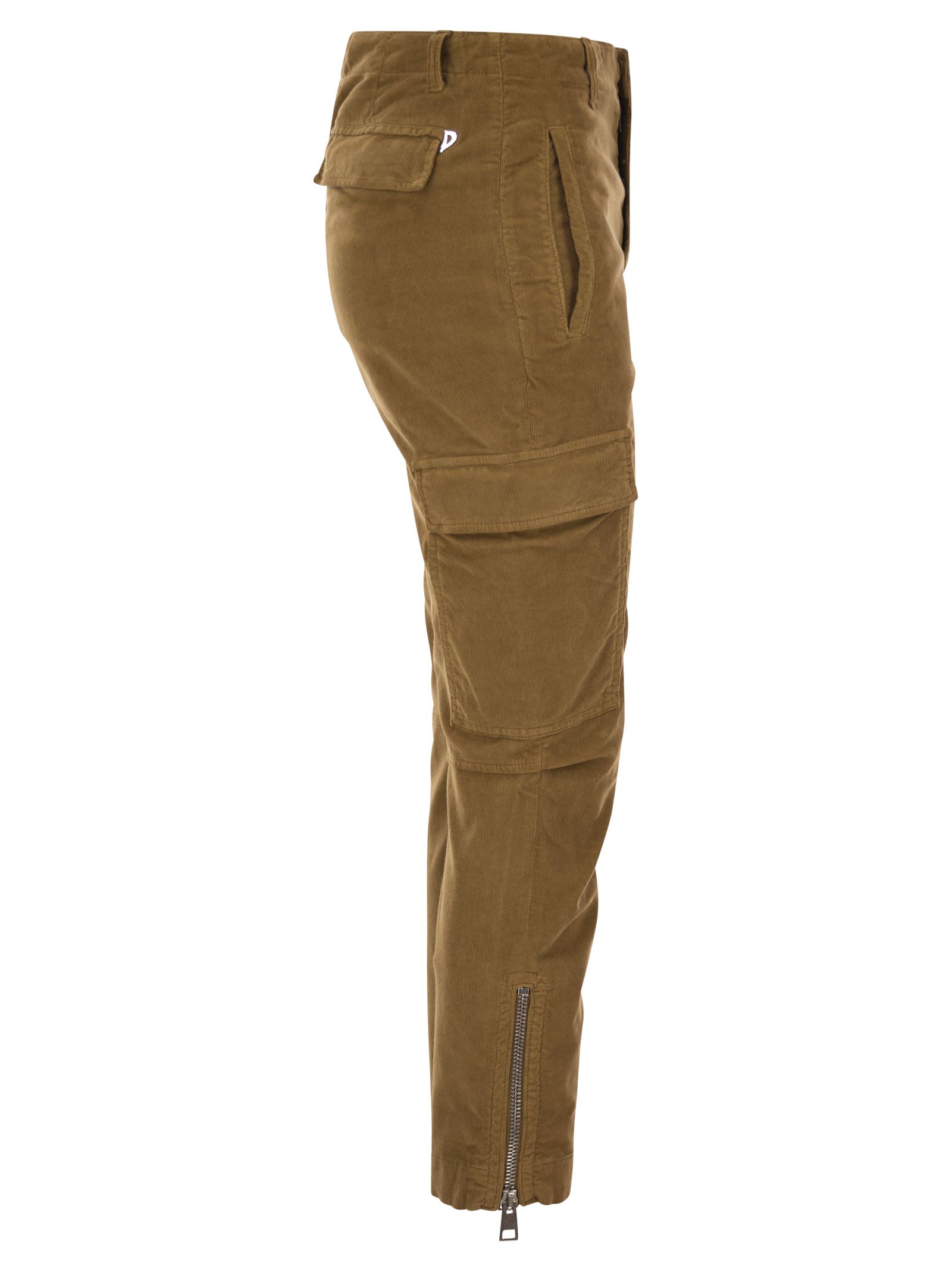 Dondup Velvet Cargo Pants - Eve In Brown