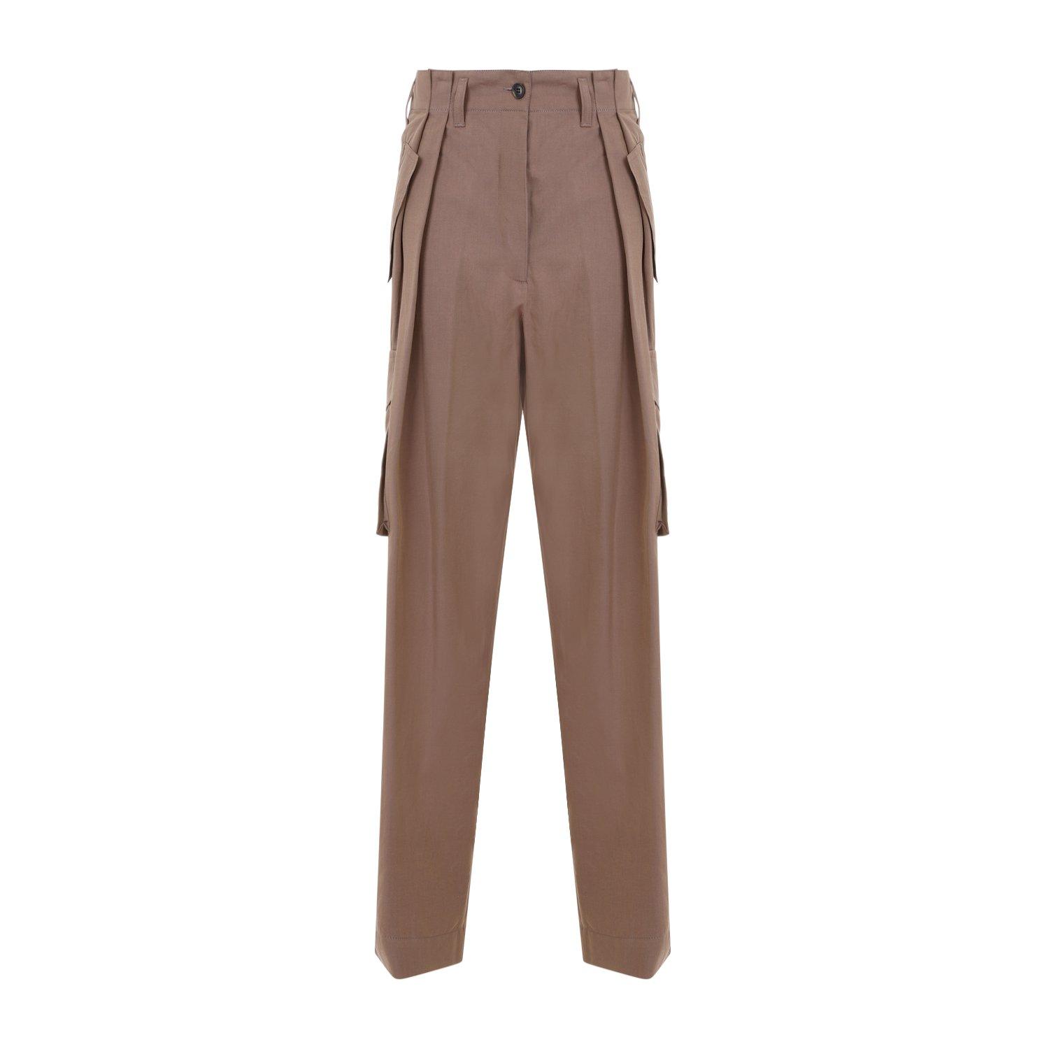 Button Detailed Straight Leg Pants