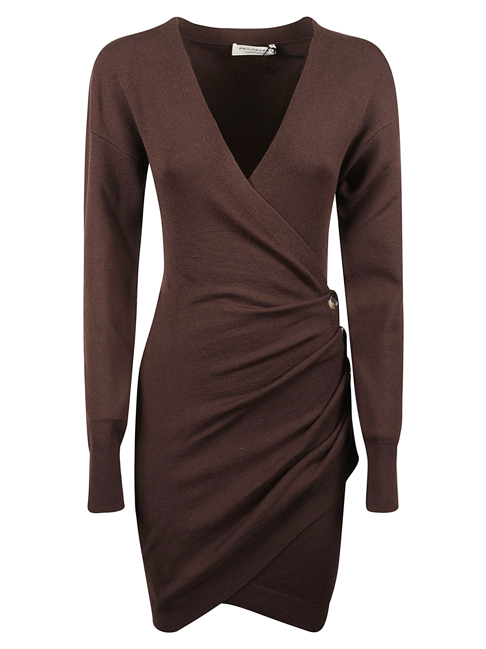 V-neck Wrap Long-sleeved Dress