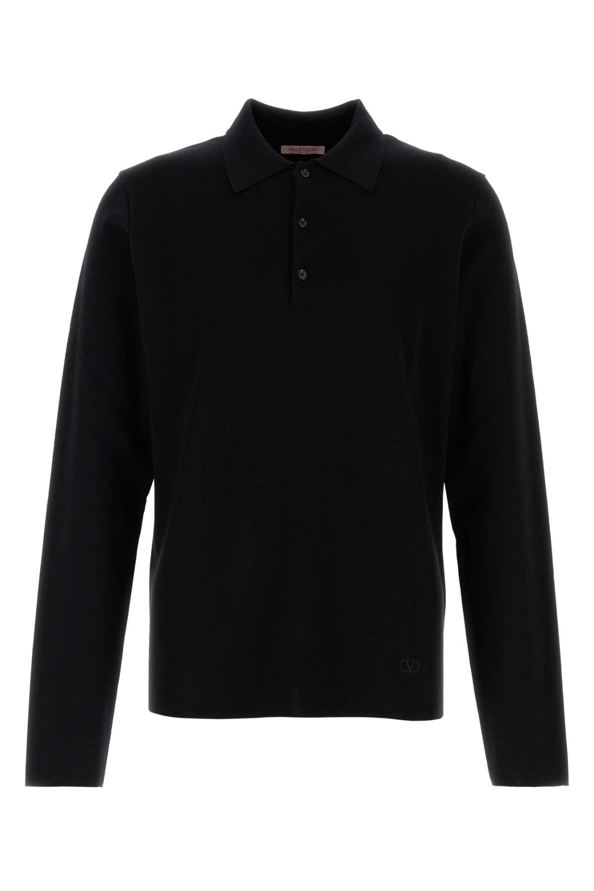 Black Wool Polo Shirt