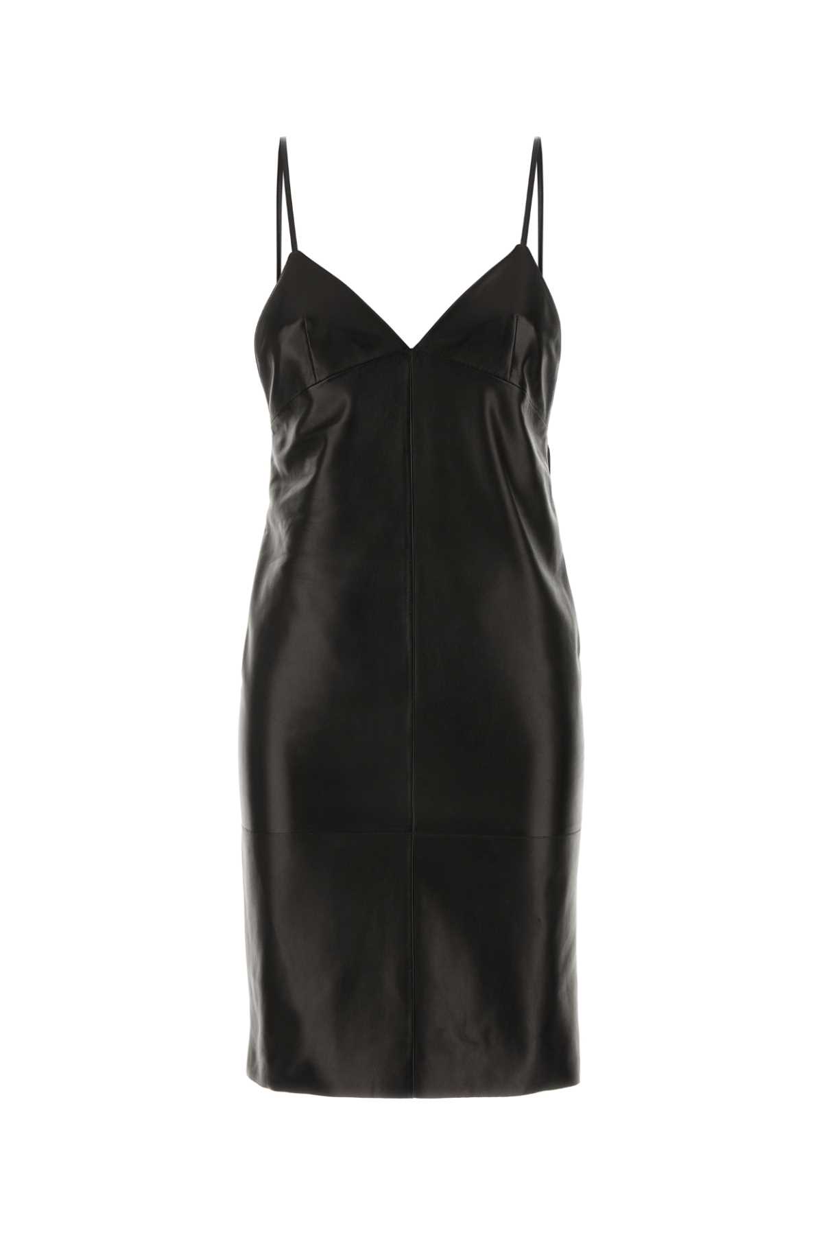 Black Leather Slip Dress