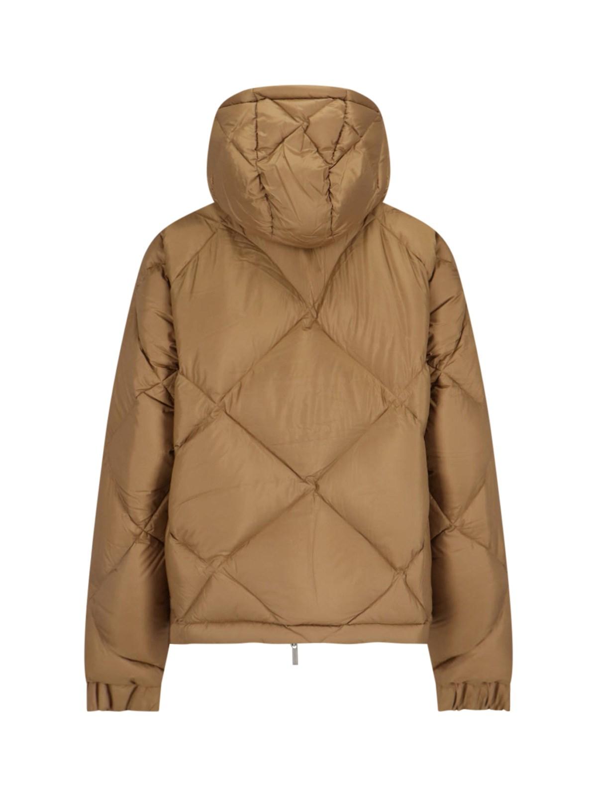 K-way Quill Super Light Hooded Down Jacket In Brown Corda