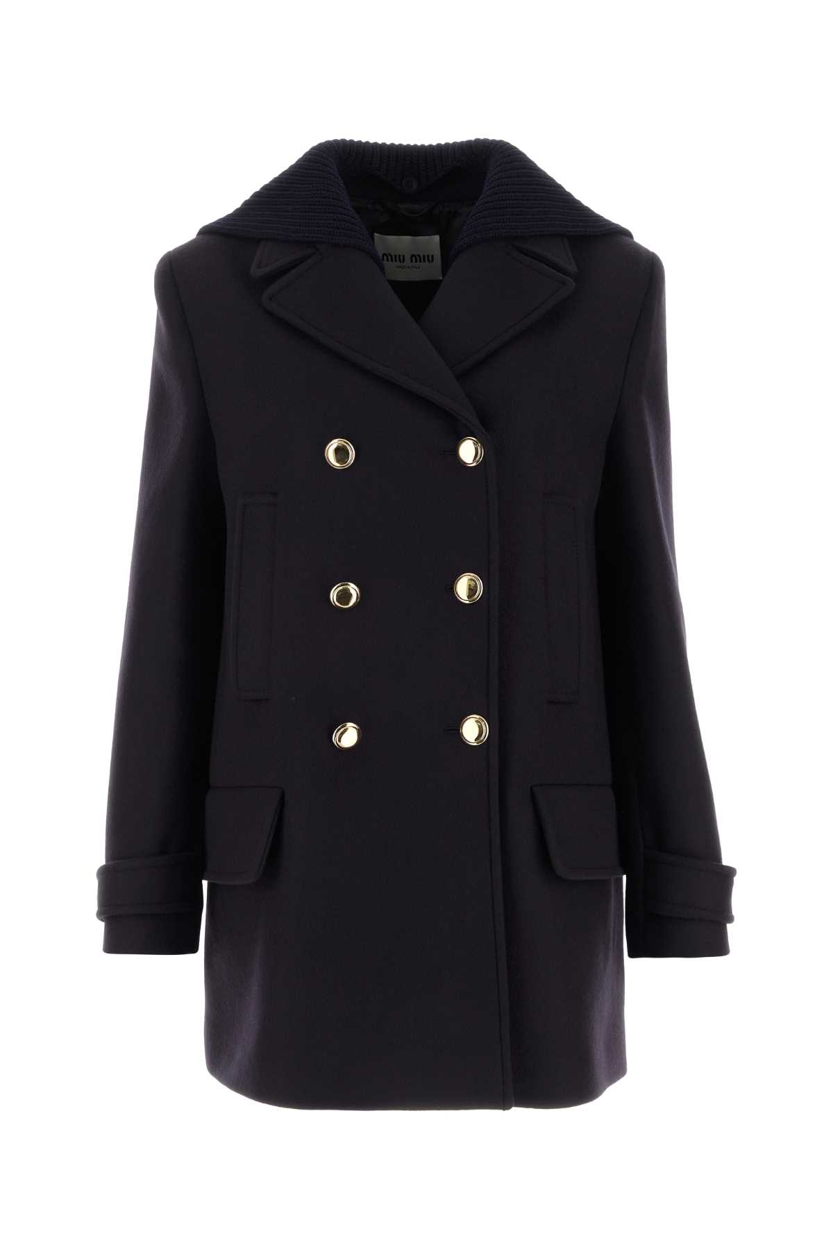 Navy Blue Wool Coat